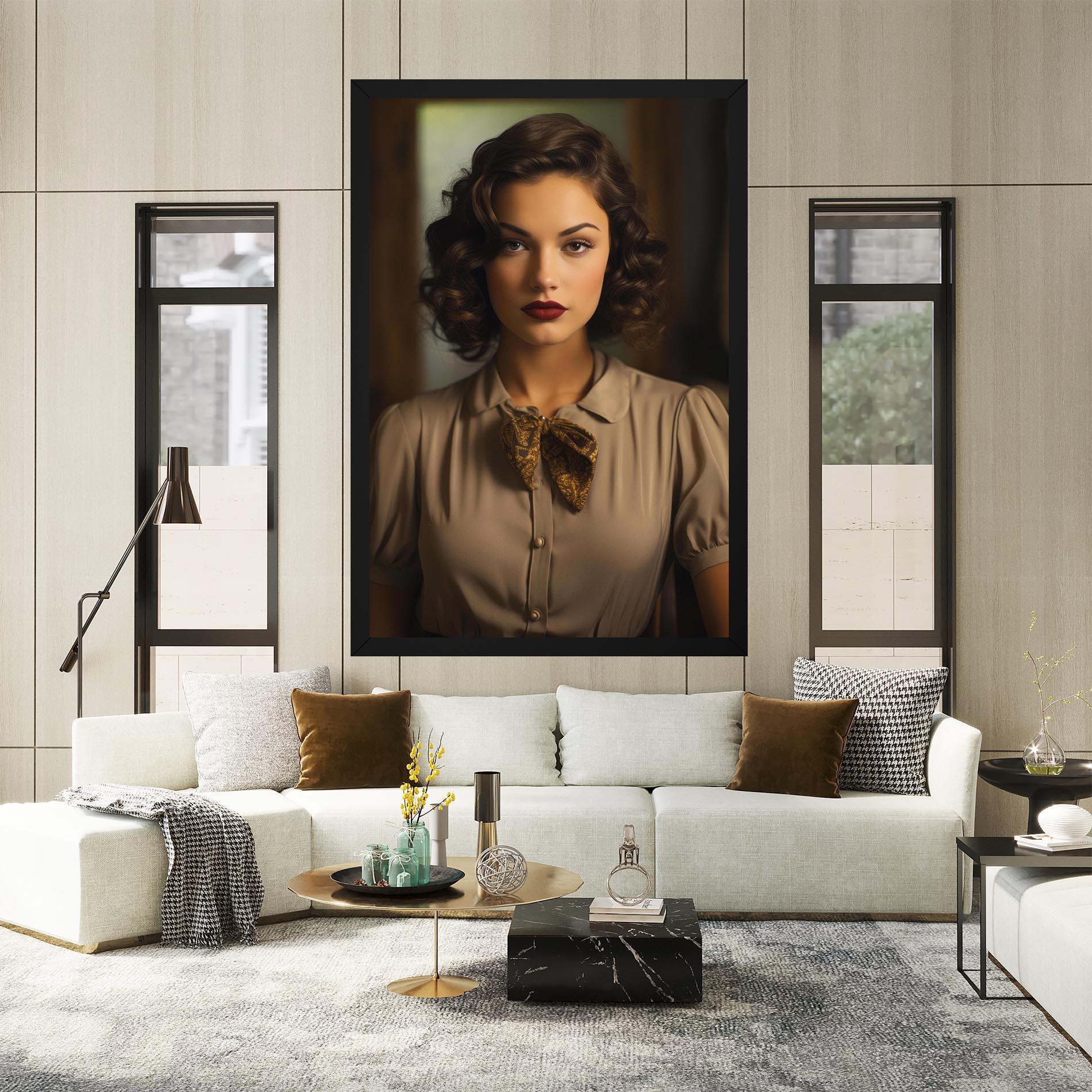 Tablou Canvas Beige Vintage Blouse mockup 2