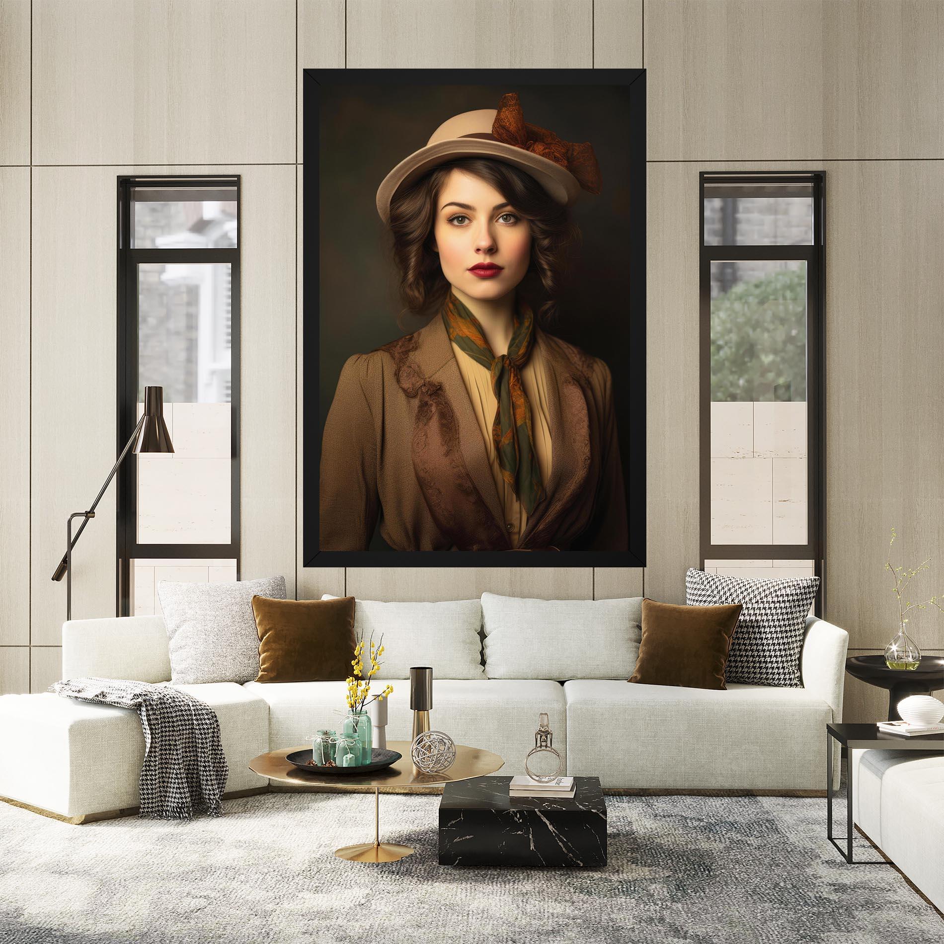 Tablou Canvas Cream Vintage Hat mockup 2