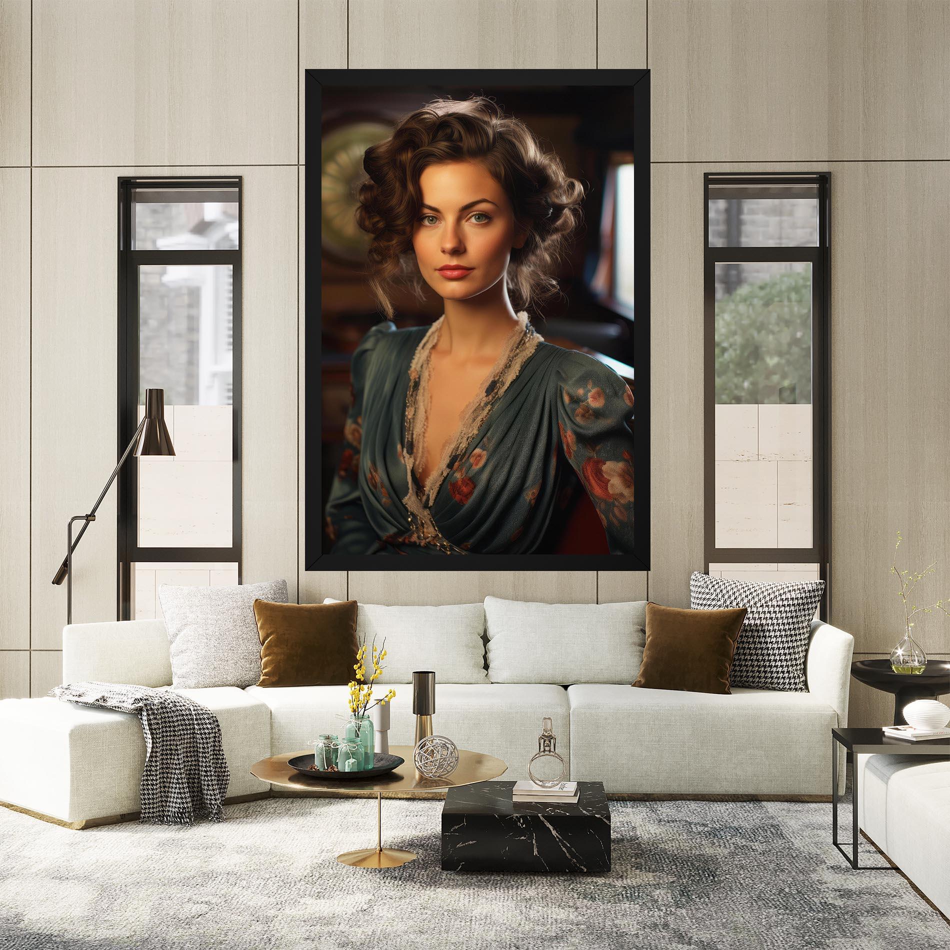 Tablou Canvas Pink Flowers Dress mockup 2