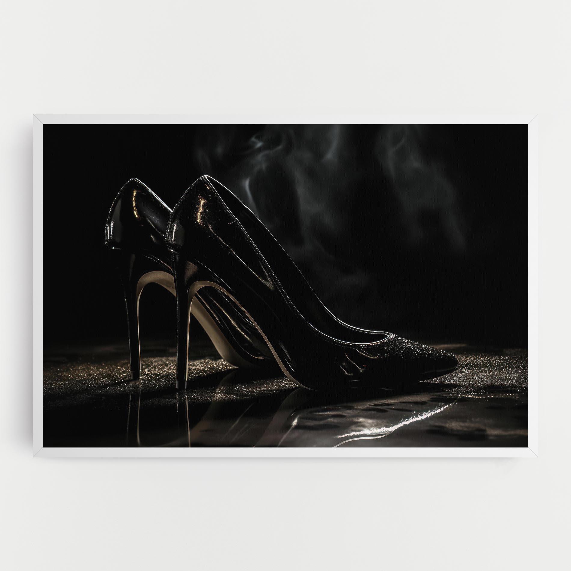 Tablou Canvas Black Leather Shoes mockup 0