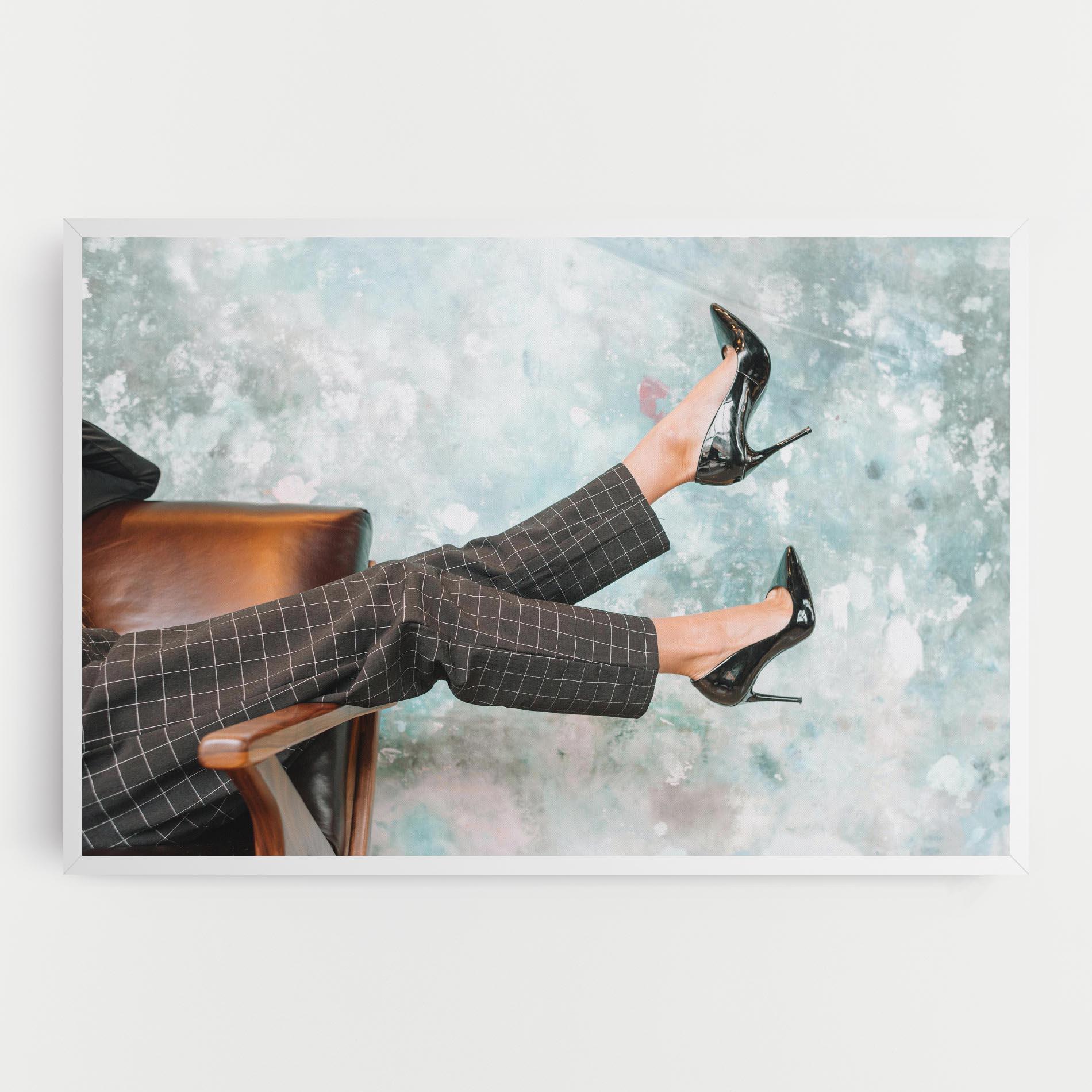 Tablou Canvas Black Shoes On Chair mockup 0