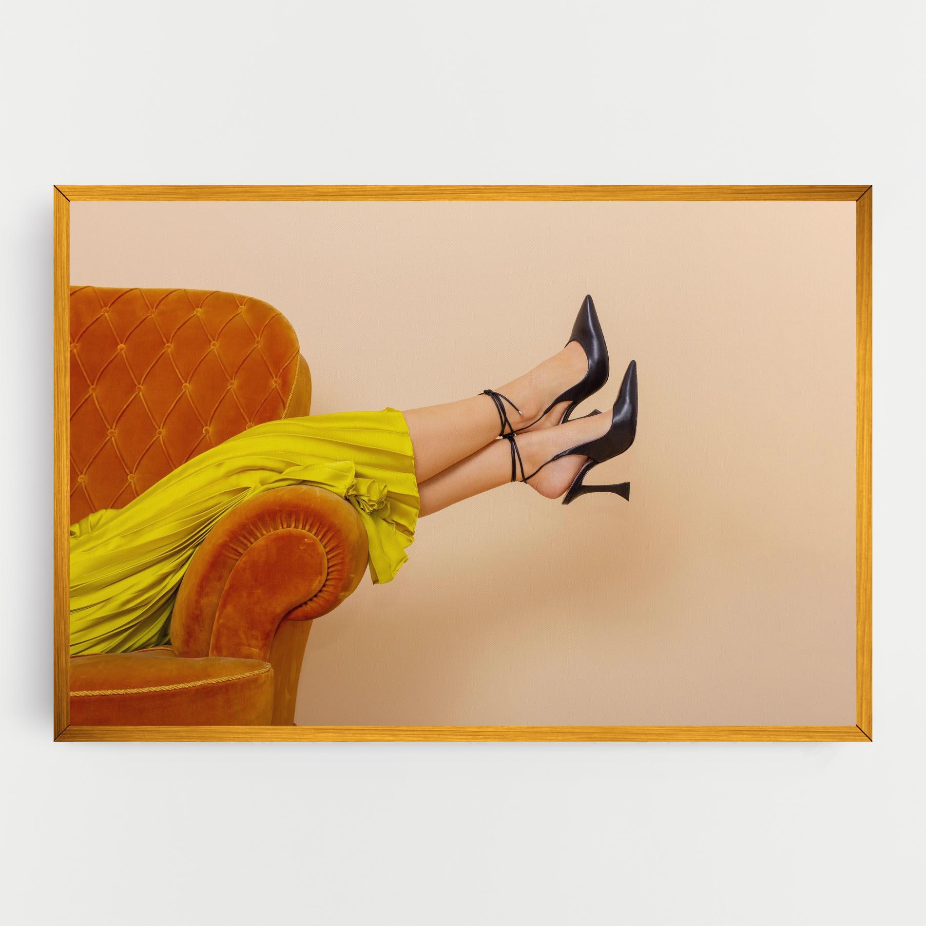 Tablou Canvas Black Heals On Cream mockup 0