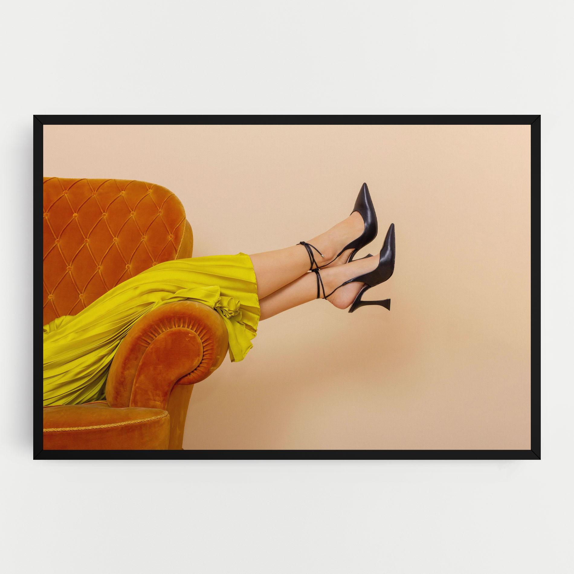 Tablou Canvas Black Heals On Cream mockup 0