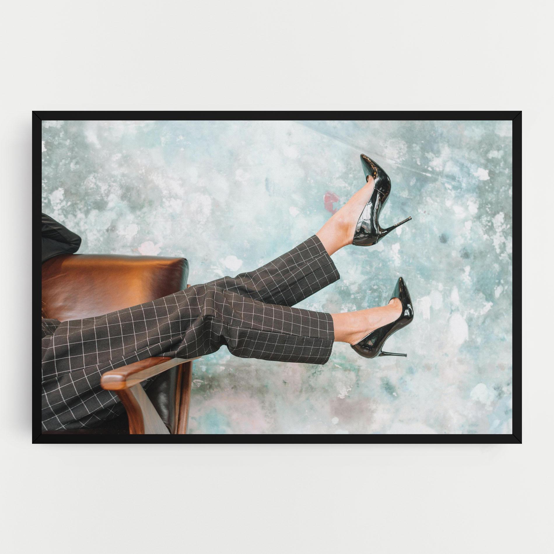 Tablou Canvas Black Shoes On Chair mockup 0