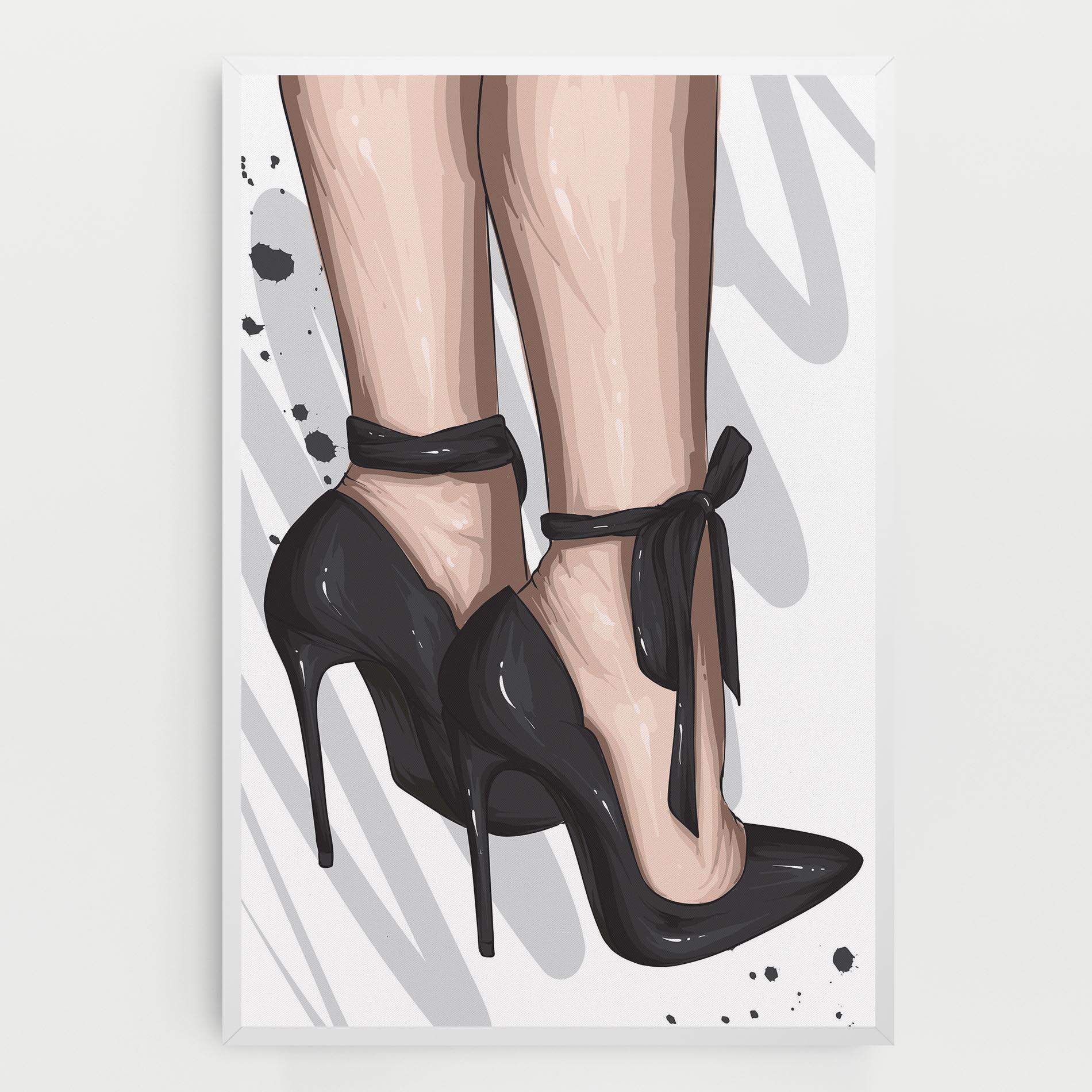Tablou Canvas Black Woman Shoes mockup 0