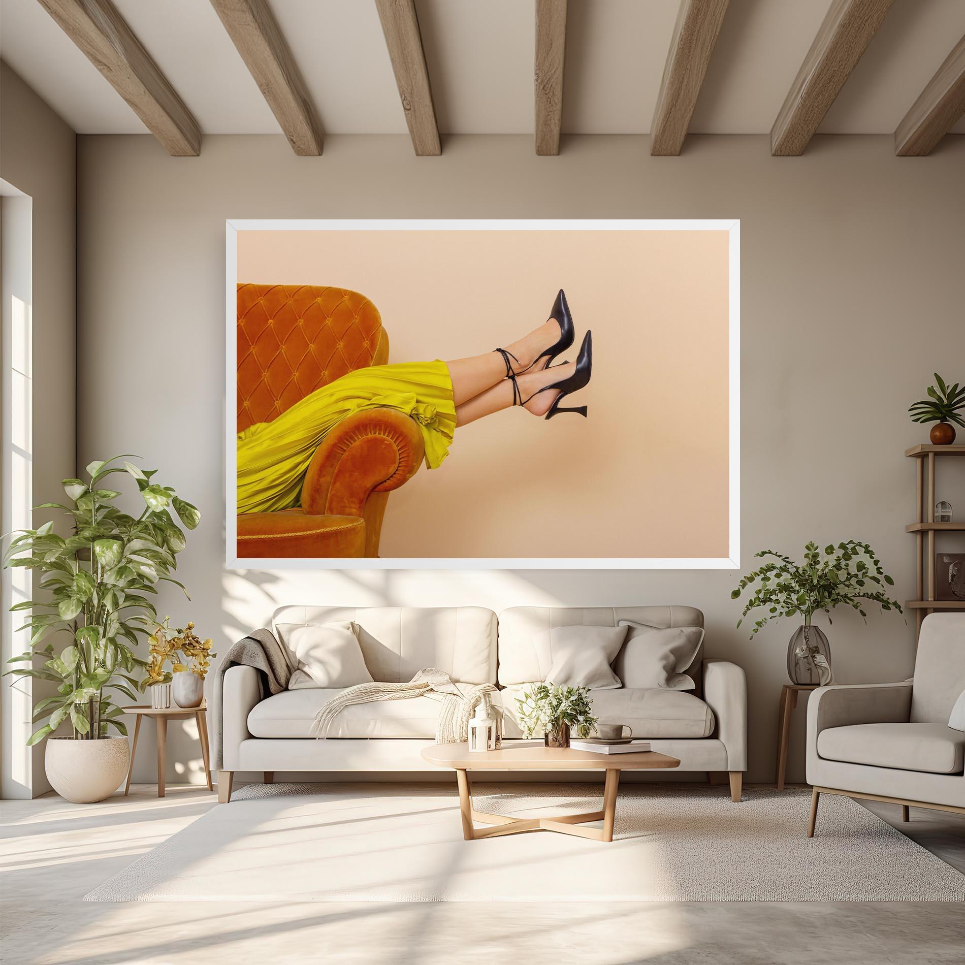 Tablou Canvas Black Heals On Cream mockup 6