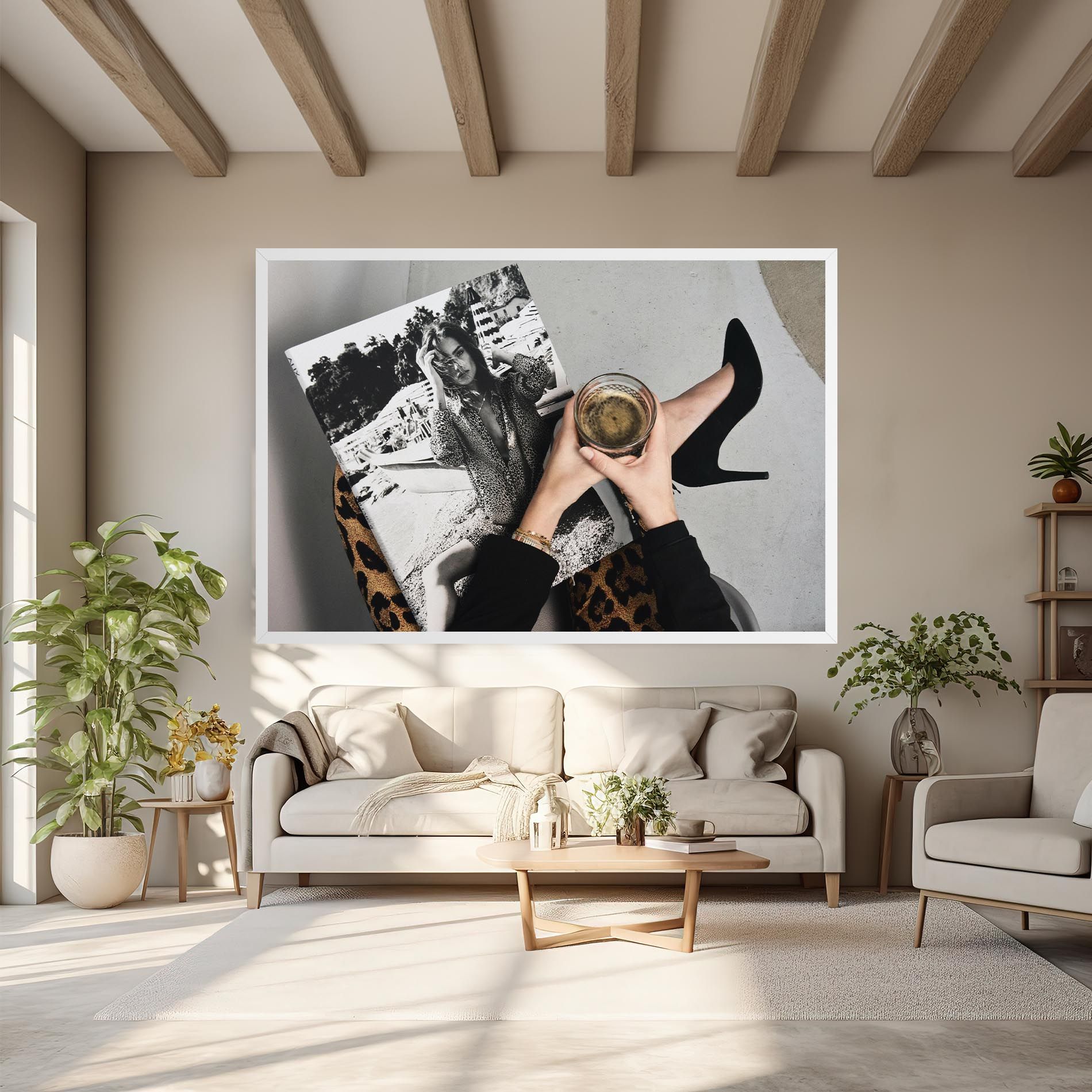 Black Shoes Holding Coffee mockup 6