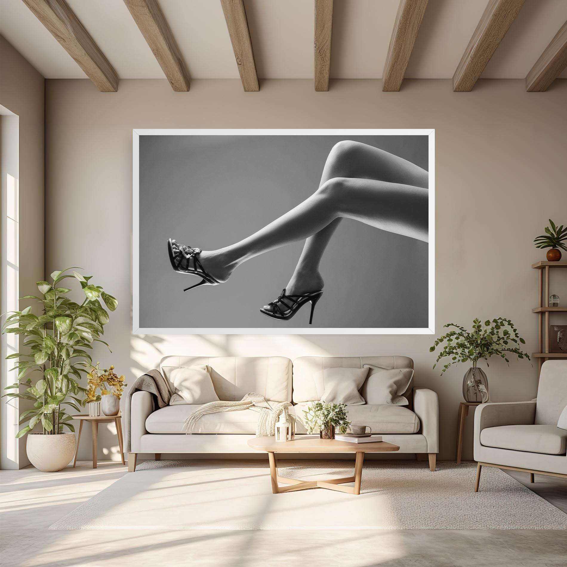 Tablou Canvas Black Shoes On Grey mockup 6