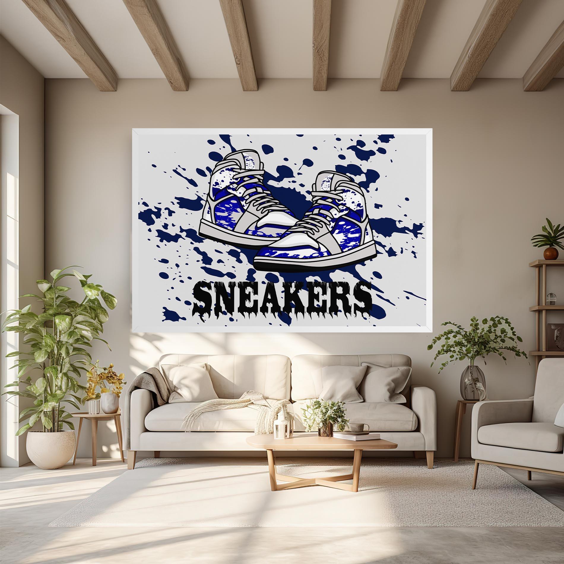 Tablou Canvas Dark Blue Sneakers mockup 6