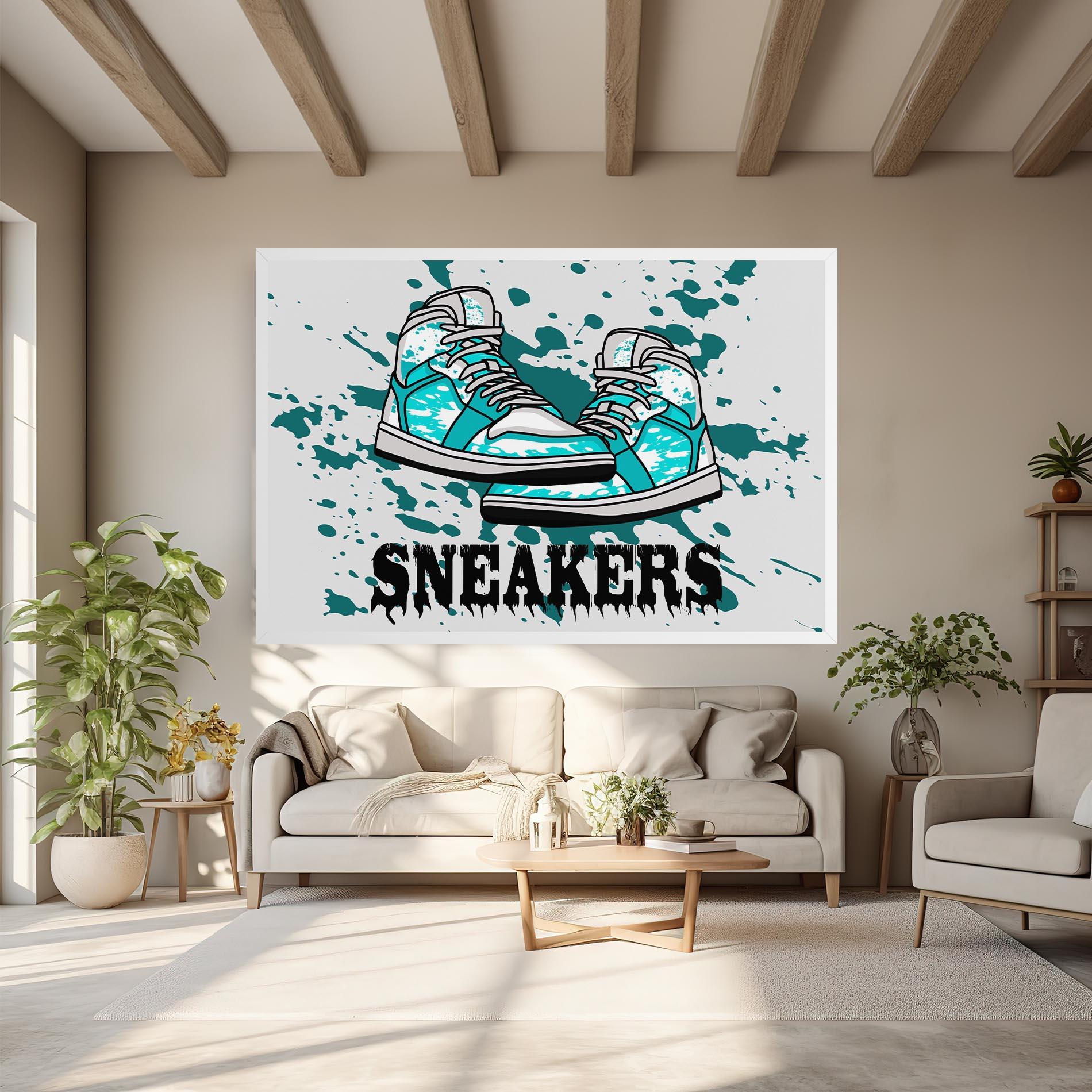 Tablou Canvas Light Blue Sneakers mockup 6