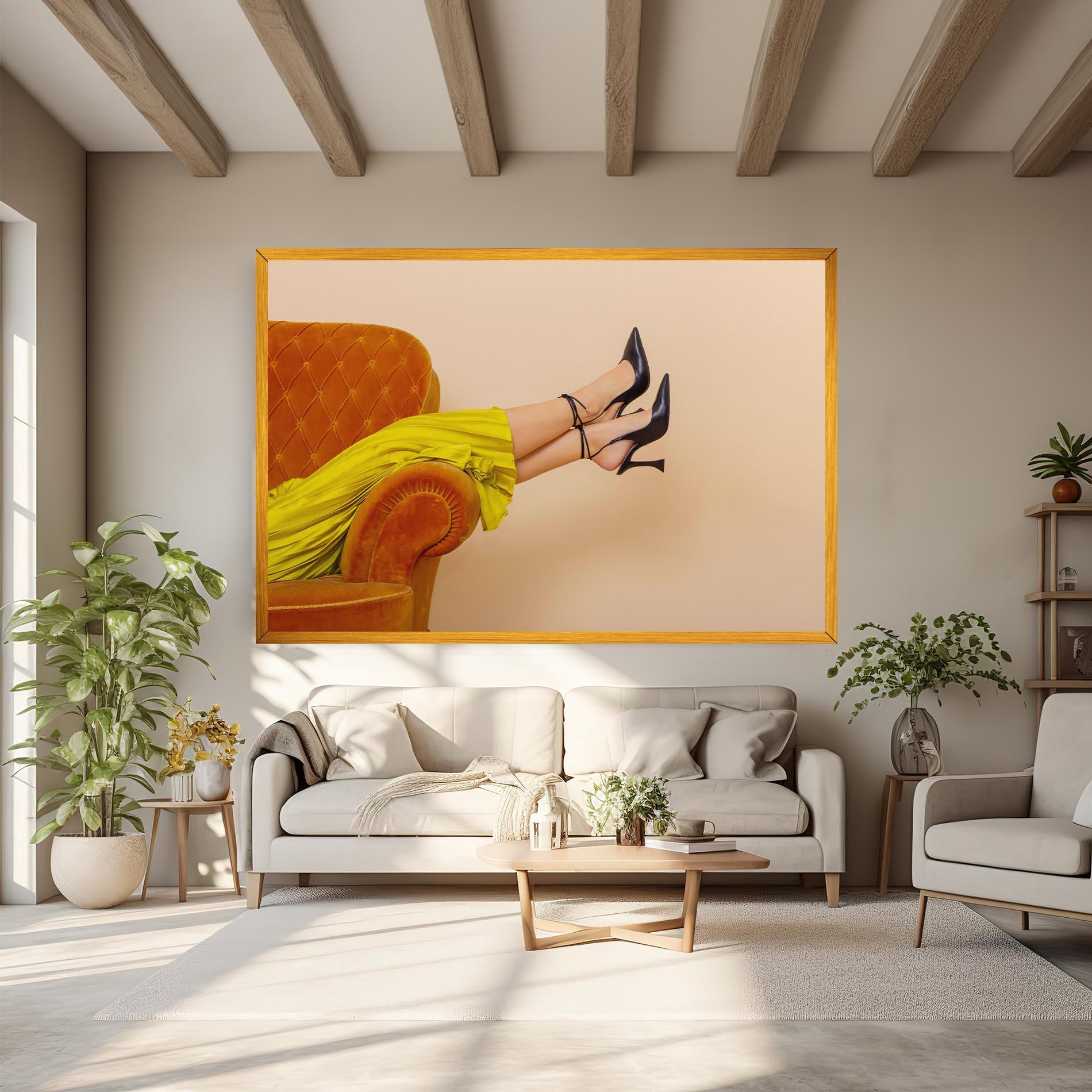 Tablou Canvas Black Heals On Cream mockup 6