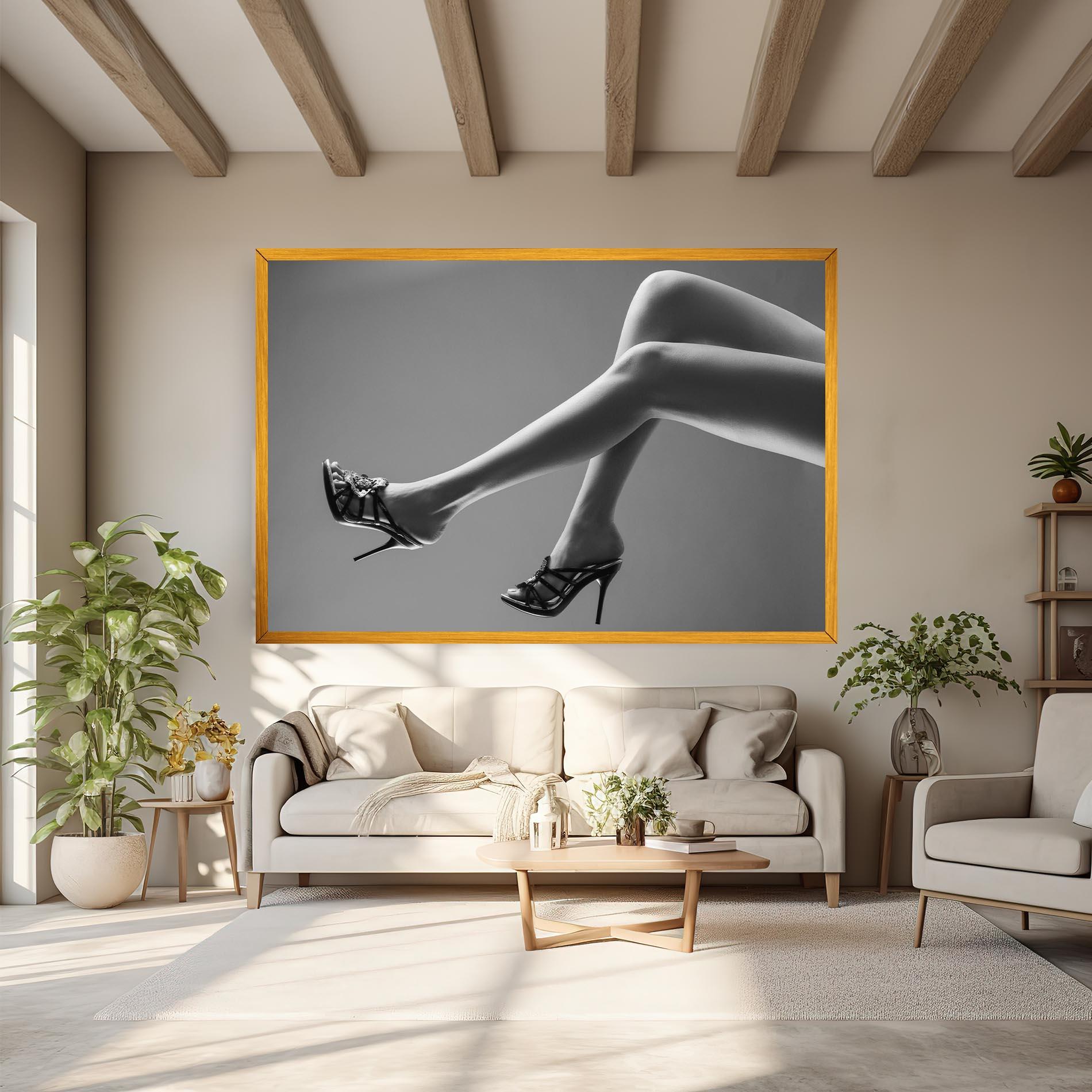 Tablou Canvas Black Shoes On Grey mockup 6