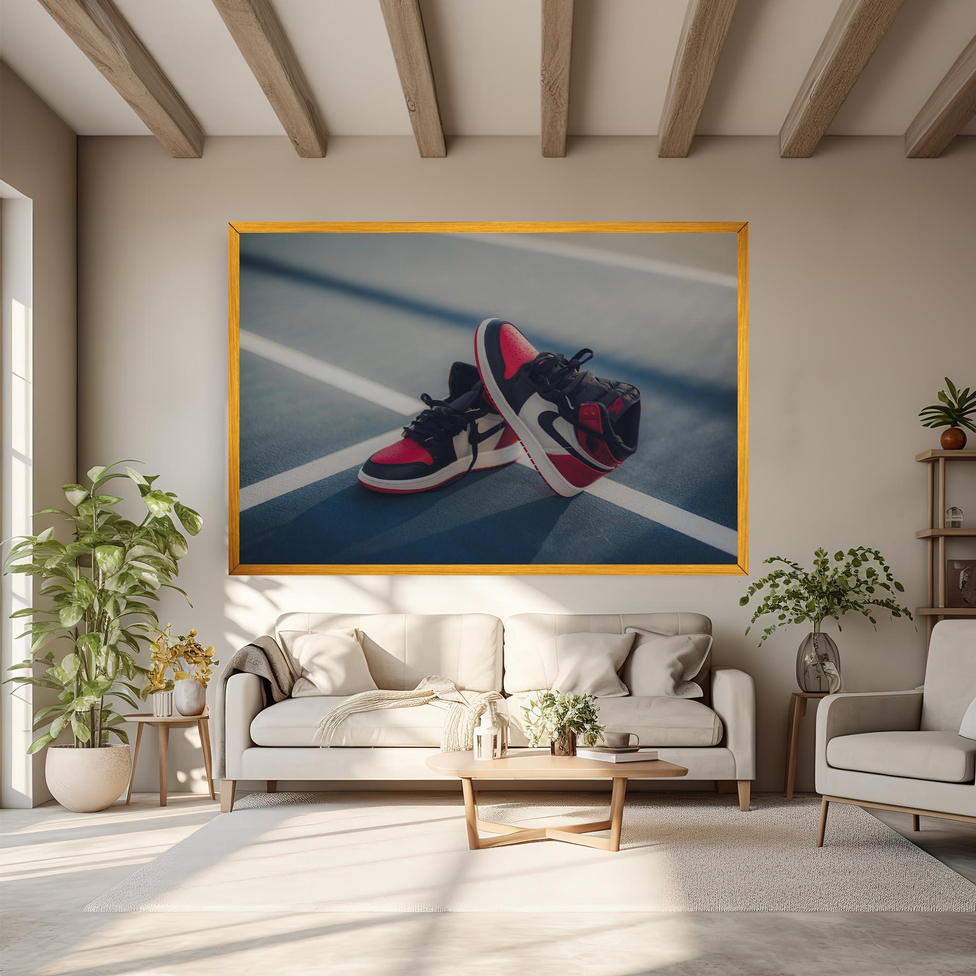 Tablou Canvas Cool Nike Red Jordan Air mockup 6