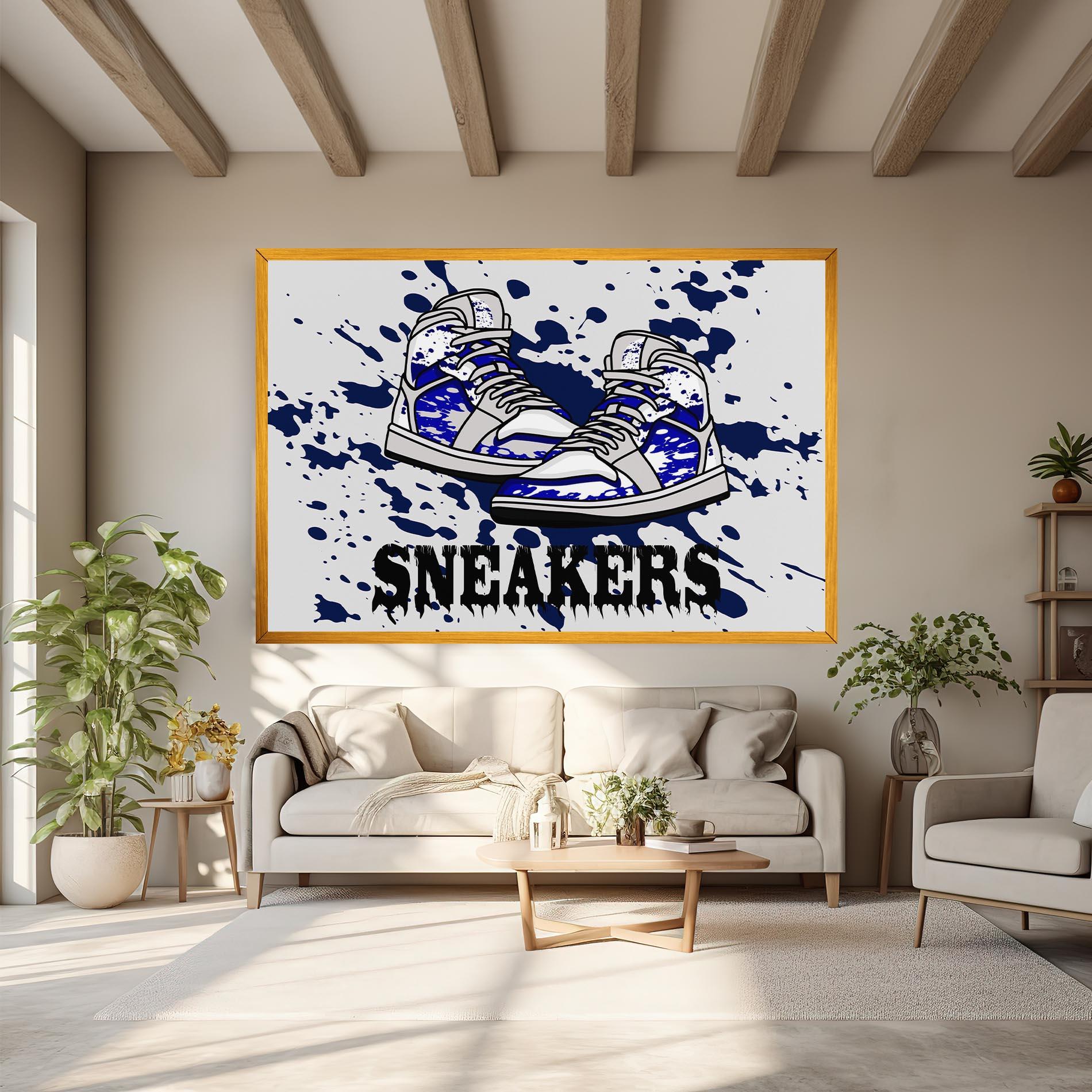 Tablou Canvas Dark Blue Sneakers mockup 6