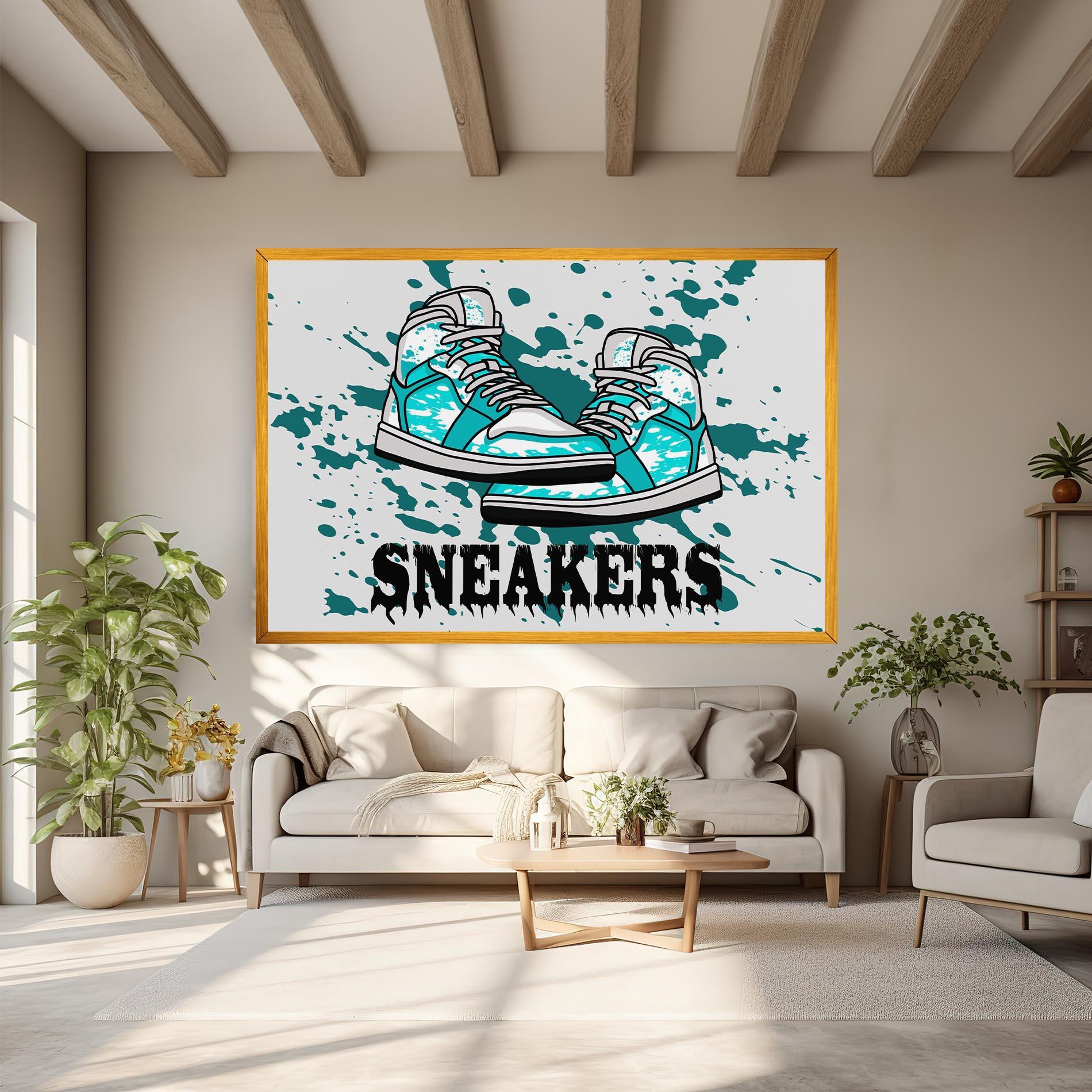 Tablou Canvas Light Blue Sneakers mockup 6