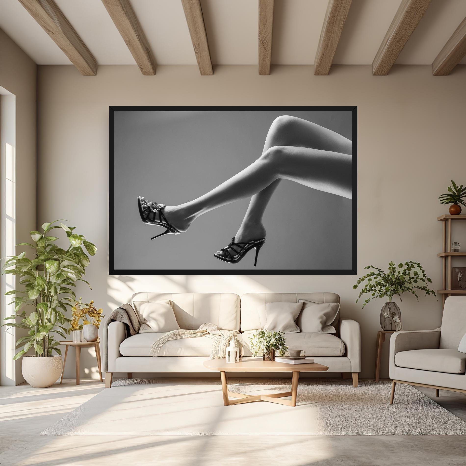 Tablou Canvas Black Shoes On Grey mockup 6