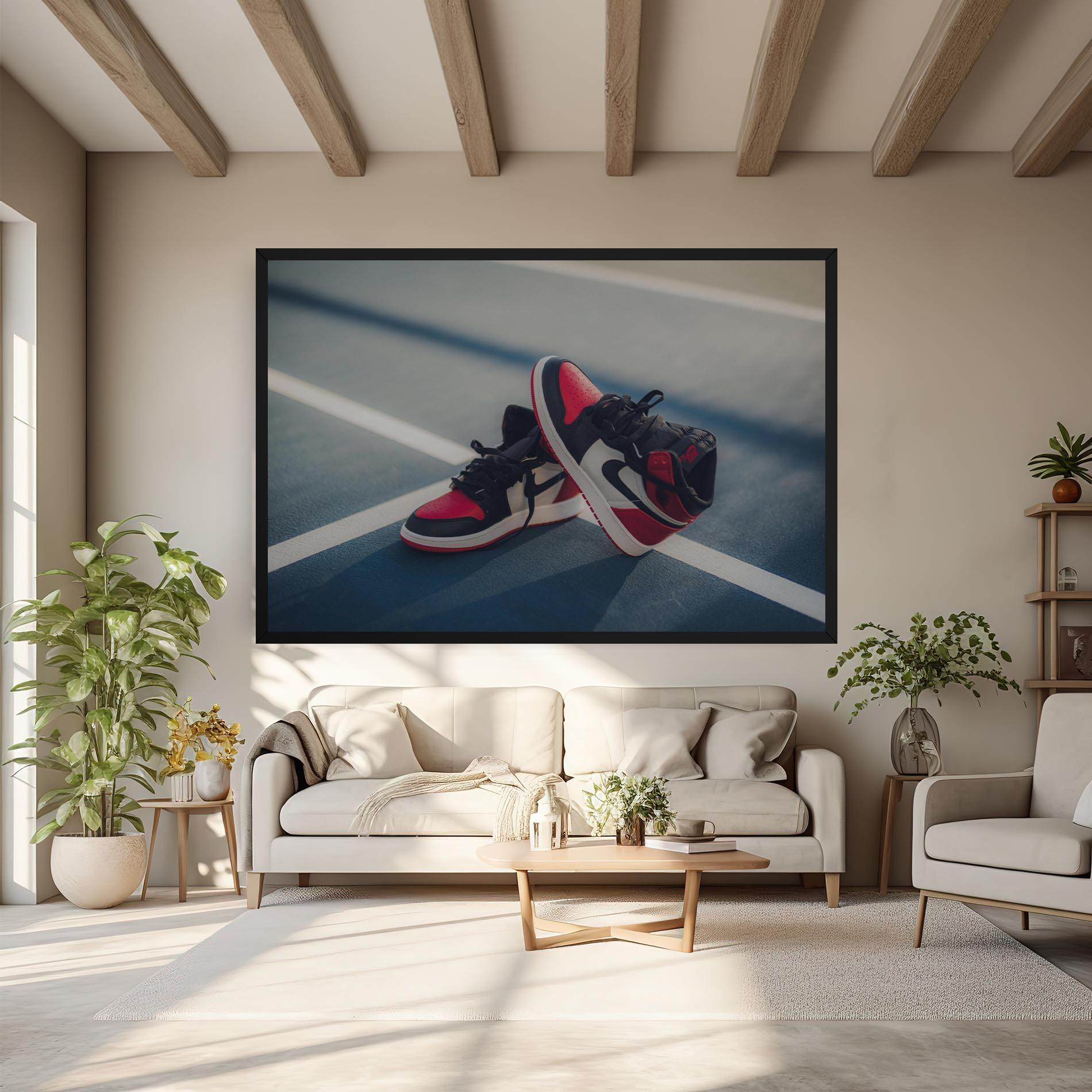 Tablou Canvas Cool Nike Red Jordan Air mockup 6