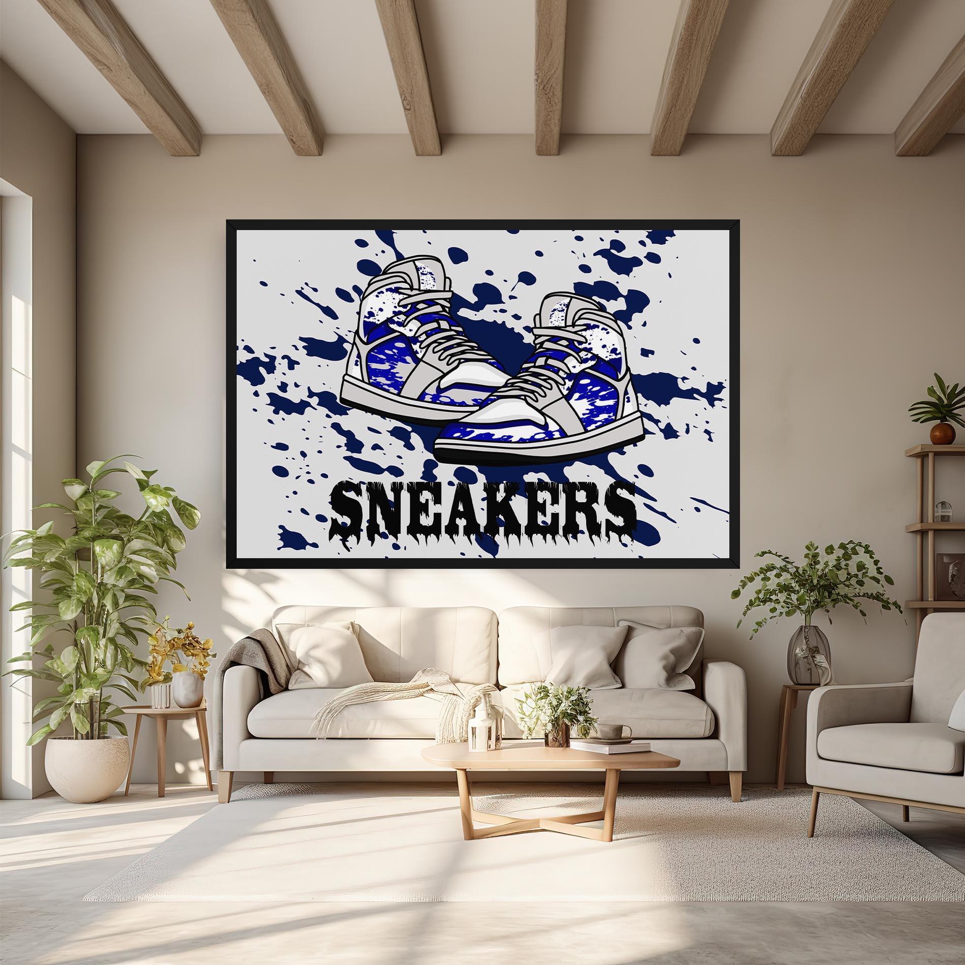 Tablou Canvas Dark Blue Sneakers mockup 6