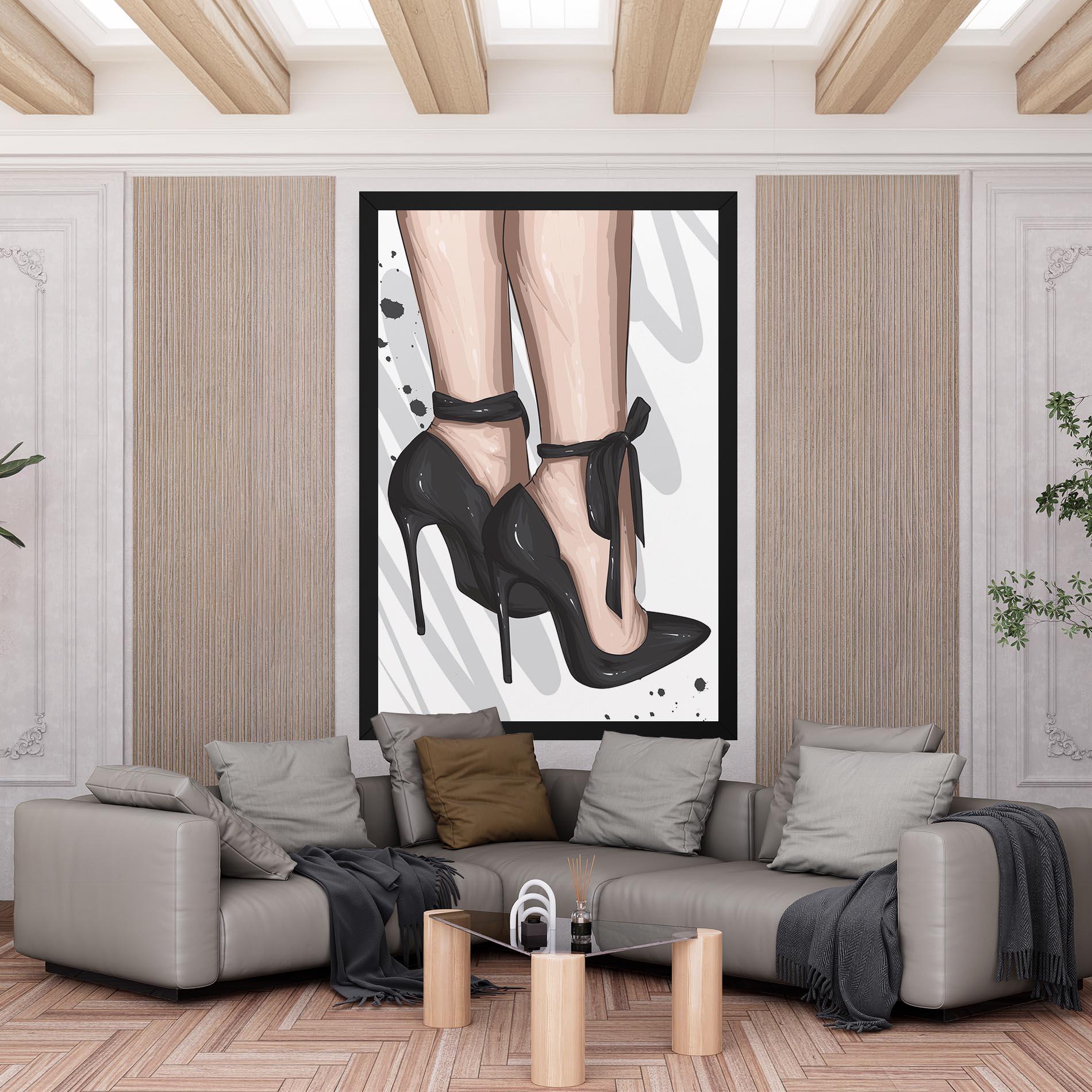 Tablou Canvas Black Woman Shoes mockup 6