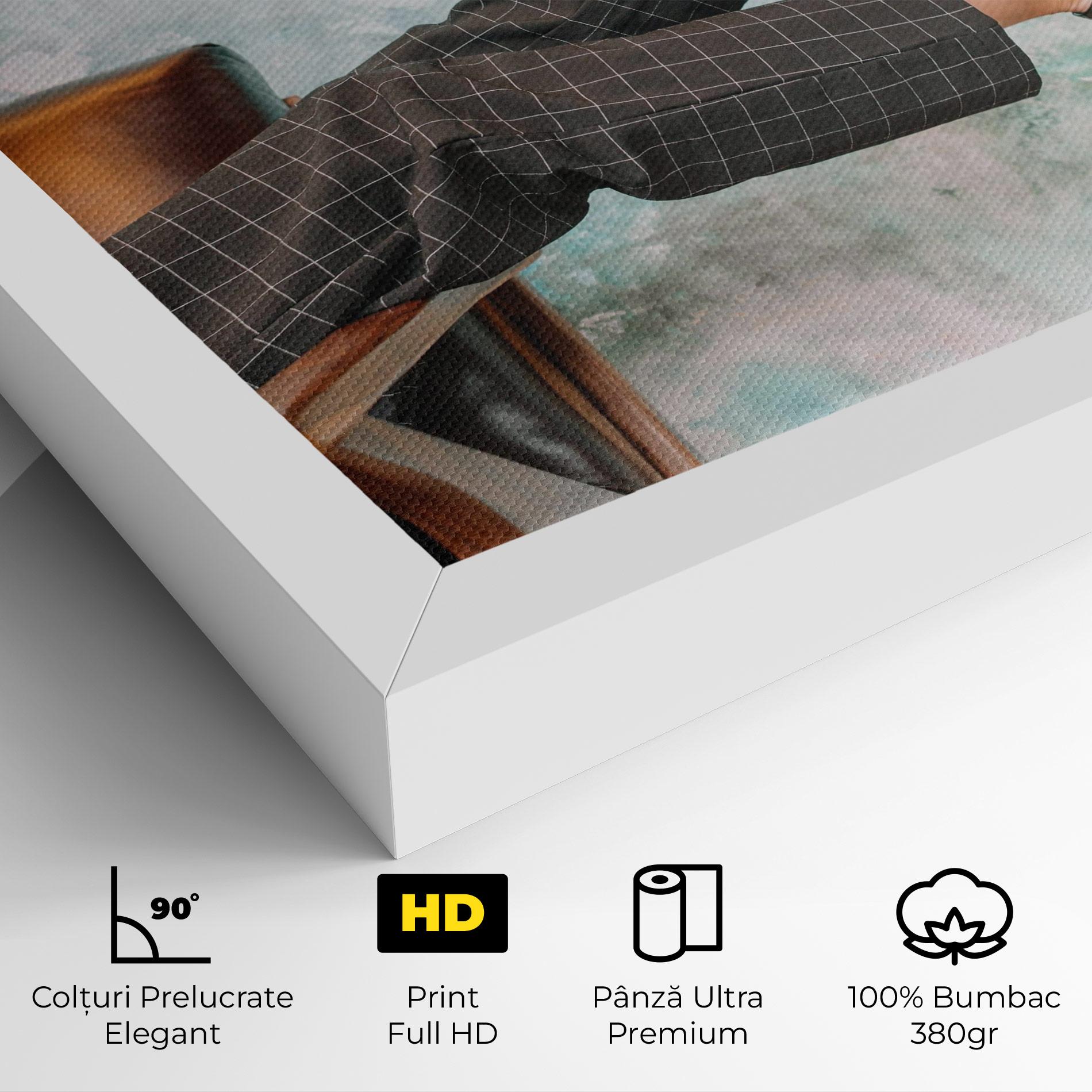 Tablou Canvas Black Shoes On Chair mockup 4