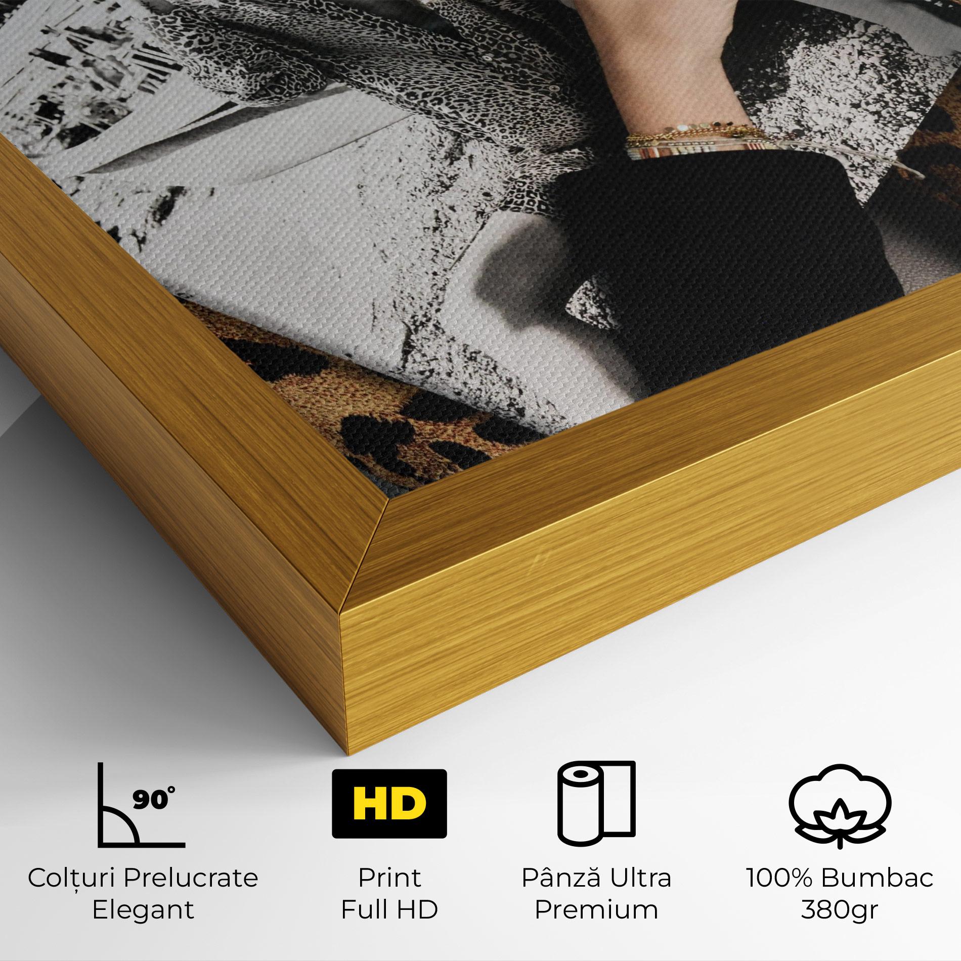 Tablou Canvas Black Shoes Holding Coffee mockup 4