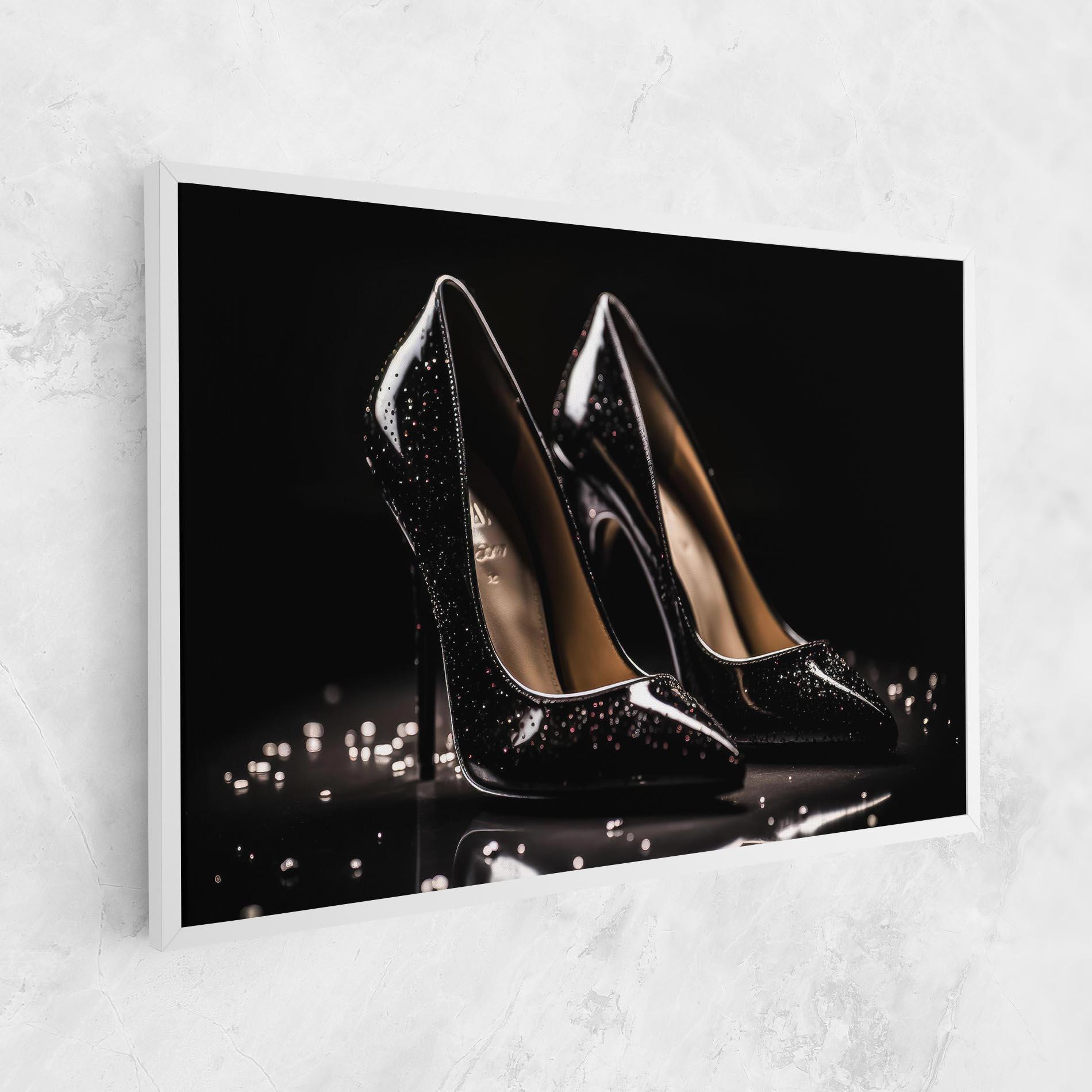 Tablou Canvas Black Leather Shoe mockup 1