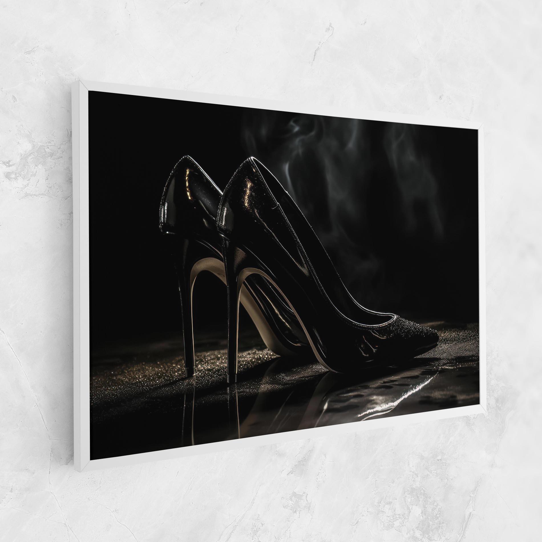 Tablou Canvas Black Leather Shoes mockup 1