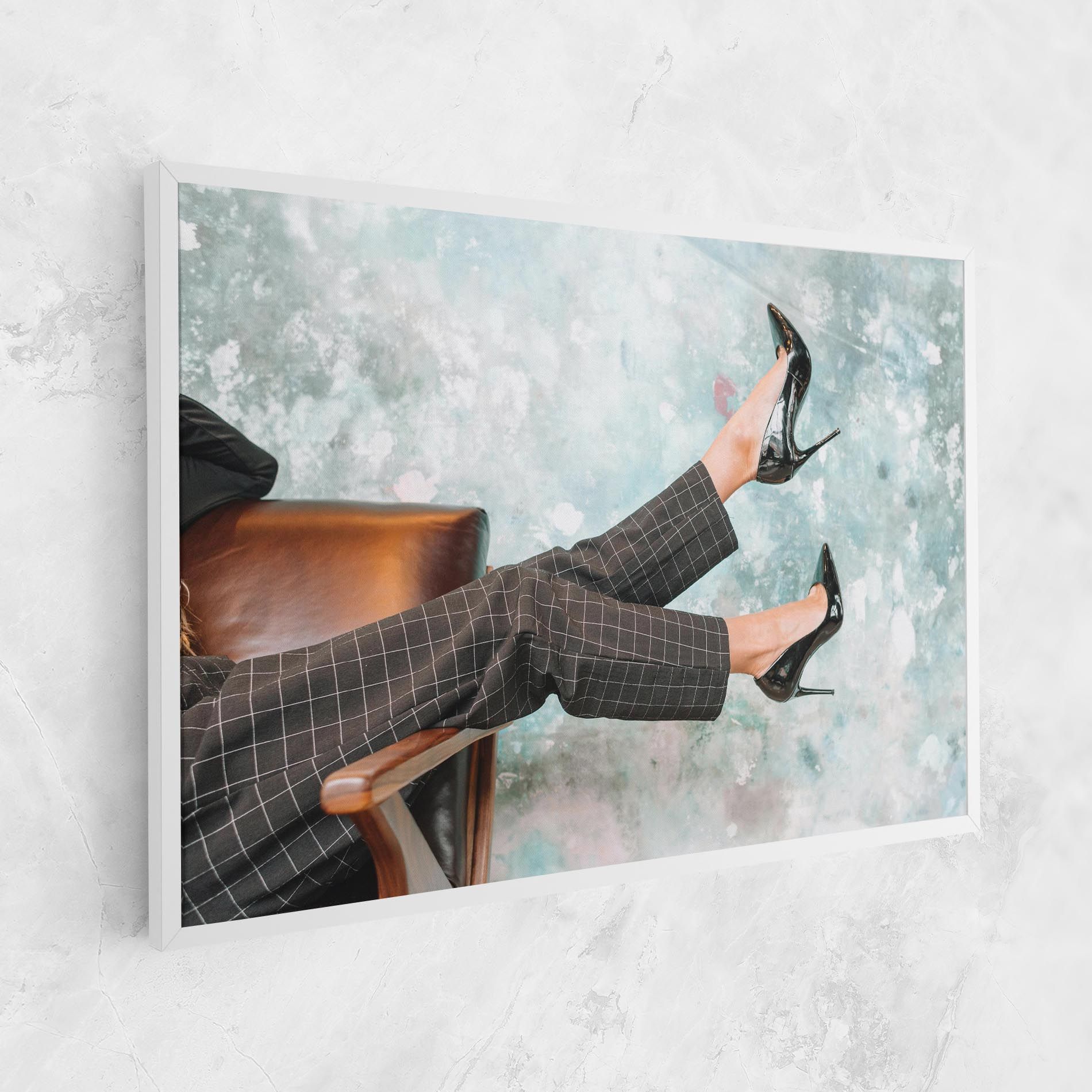 Black Shoes On Chair mockup 1