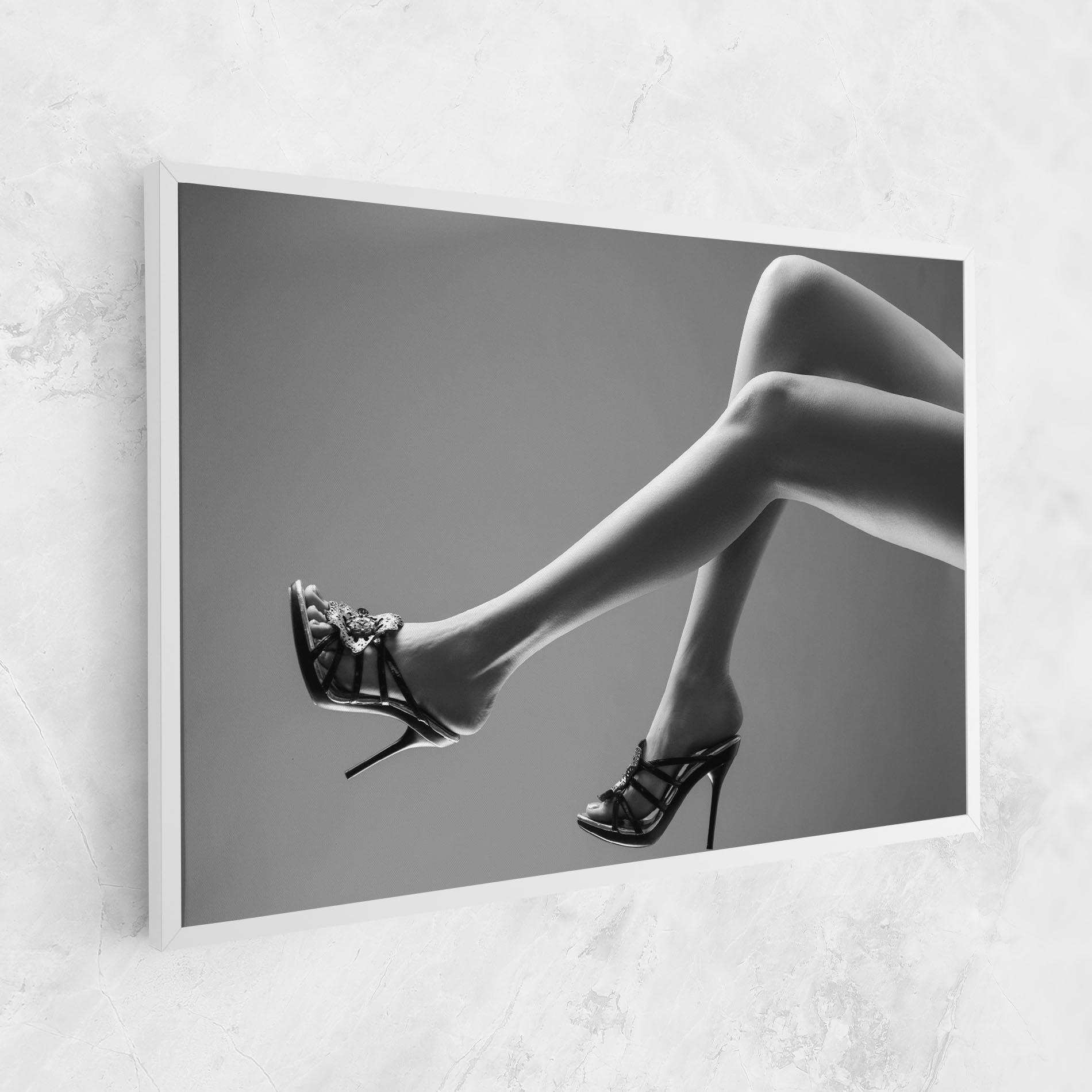 Tablou Canvas Black Shoes On Grey mockup 1