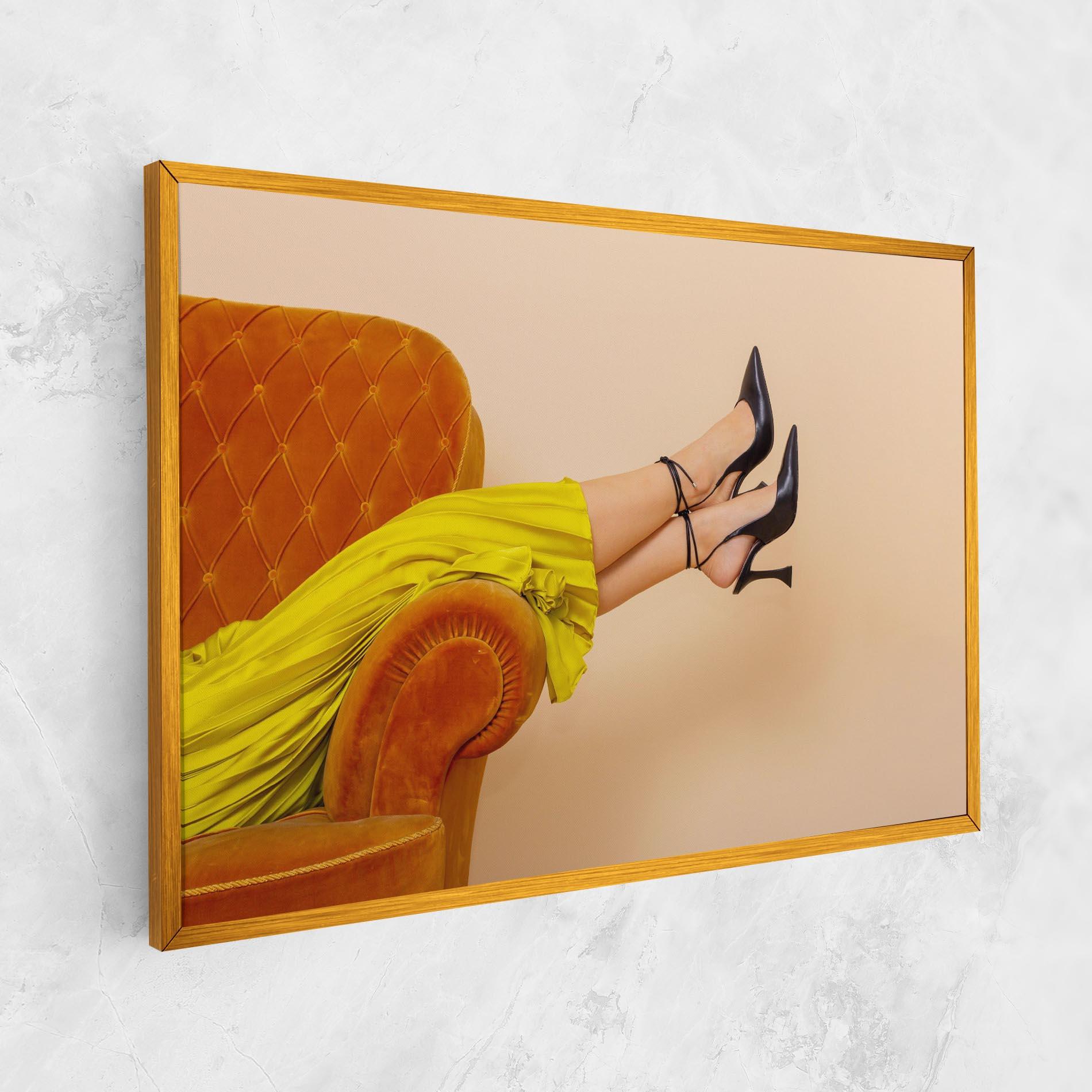 Tablou Canvas Black Heals On Cream mockup 1