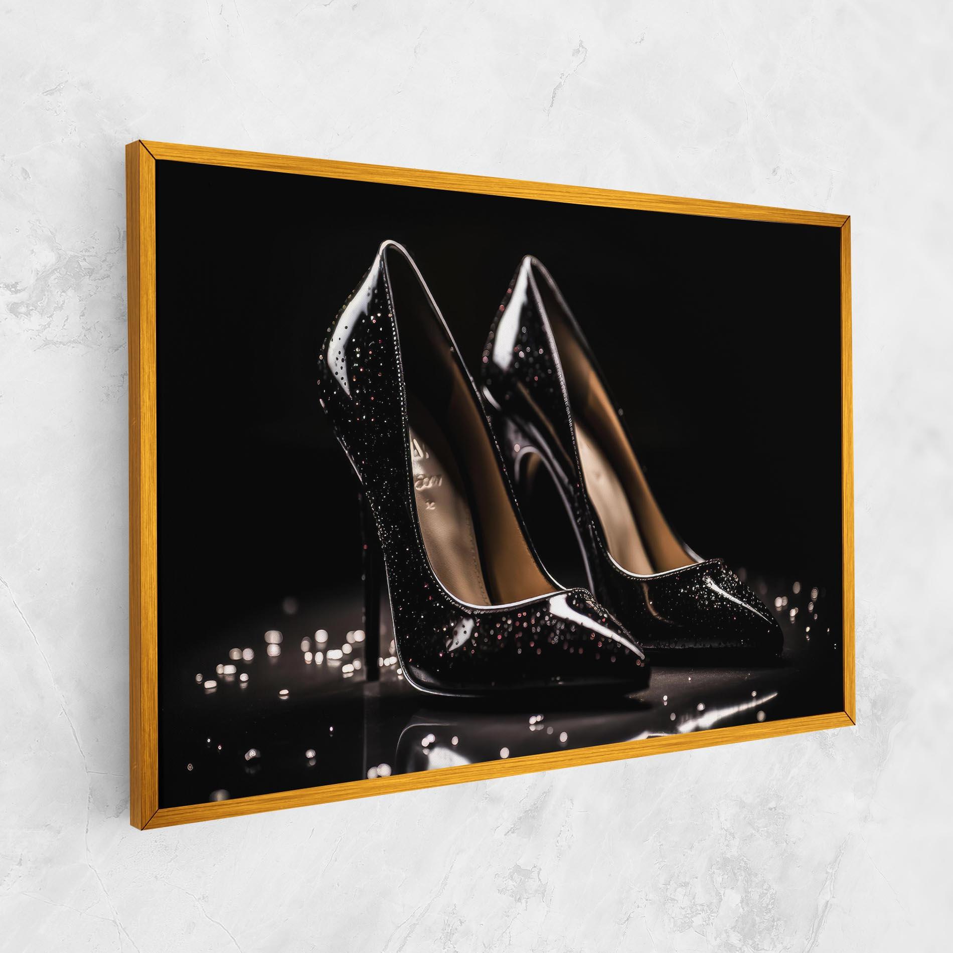 Tablou Canvas Black Leather Shoe mockup 1