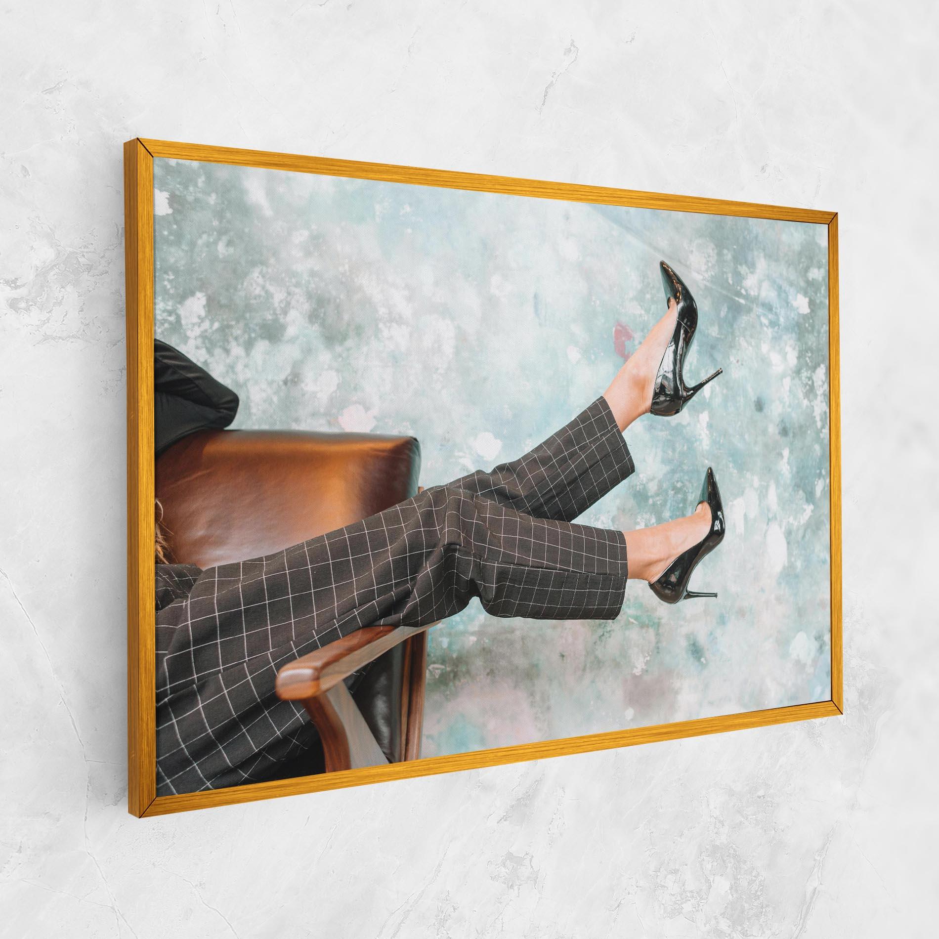 Tablou Canvas Black Shoes On Chair mockup 1