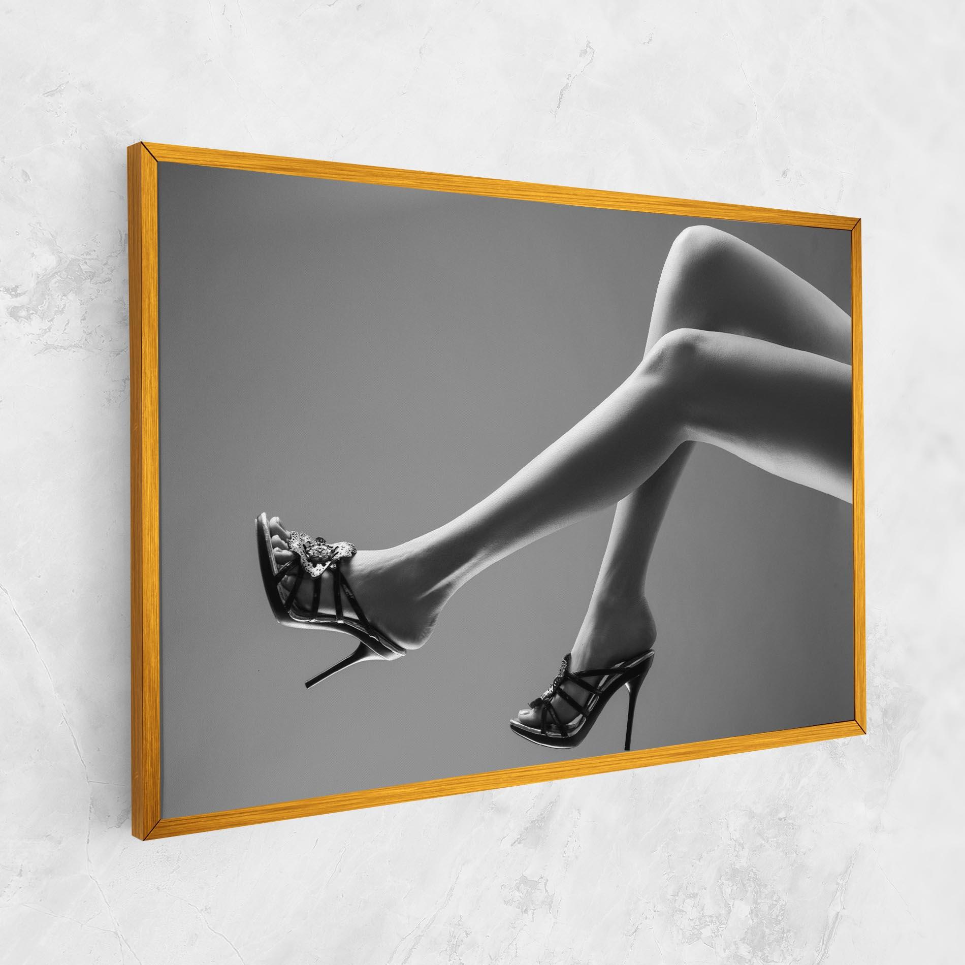 Tablou Canvas Black Shoes On Grey mockup 1