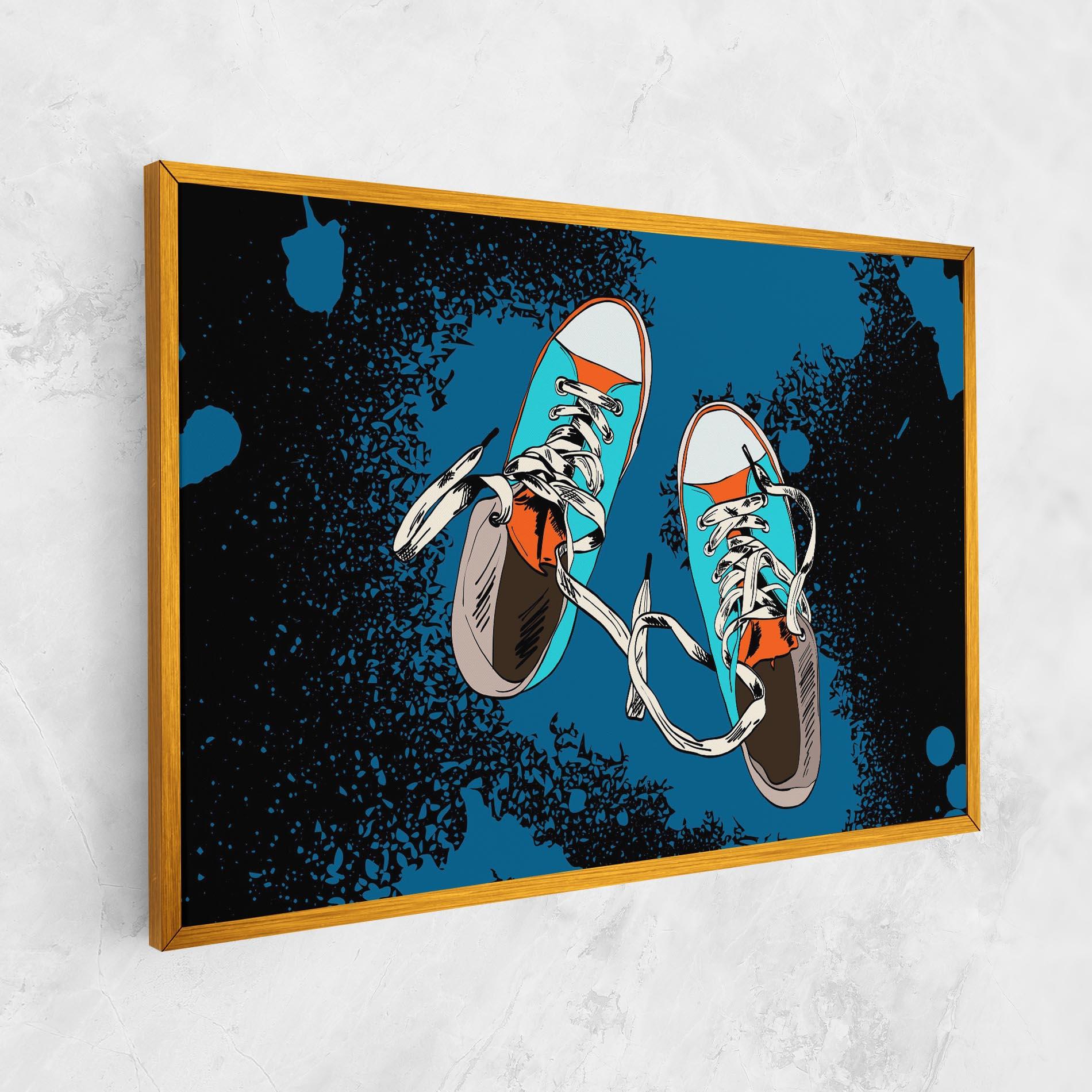 Tablou Canvas Blue Shoes Splash mockup 1