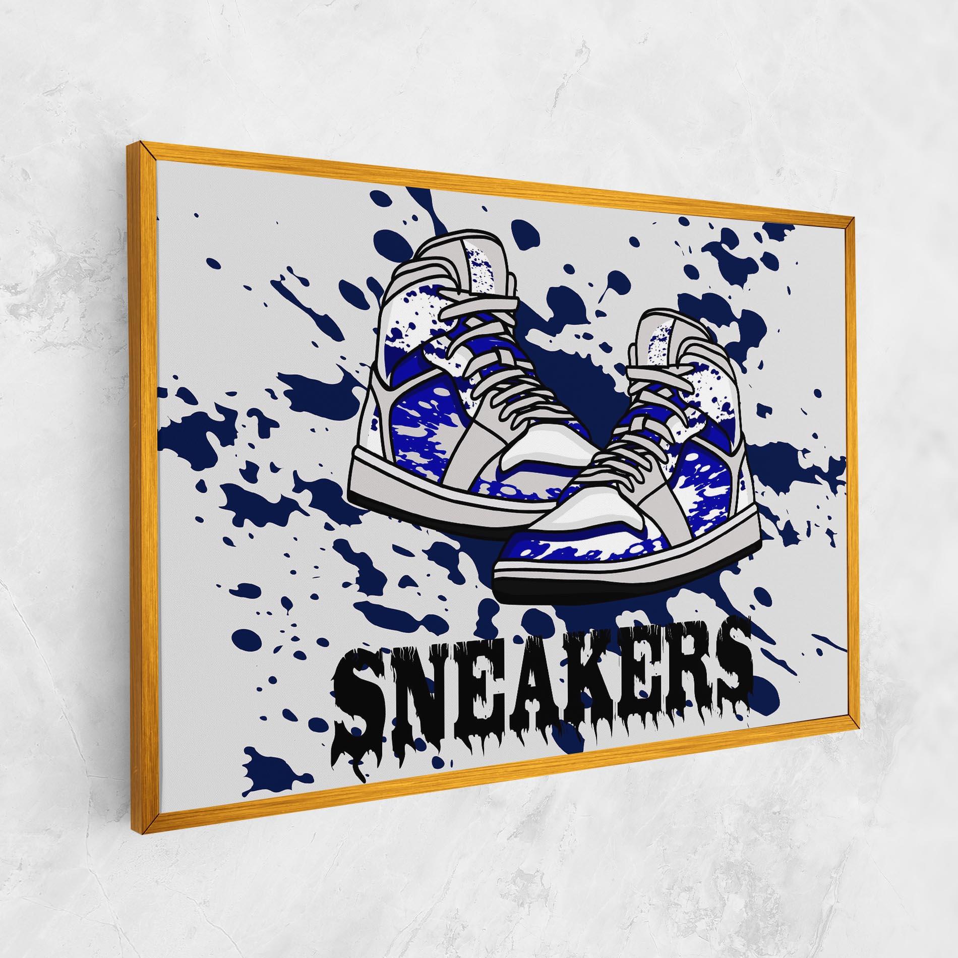 Tablou Canvas Dark Blue Sneakers mockup 1