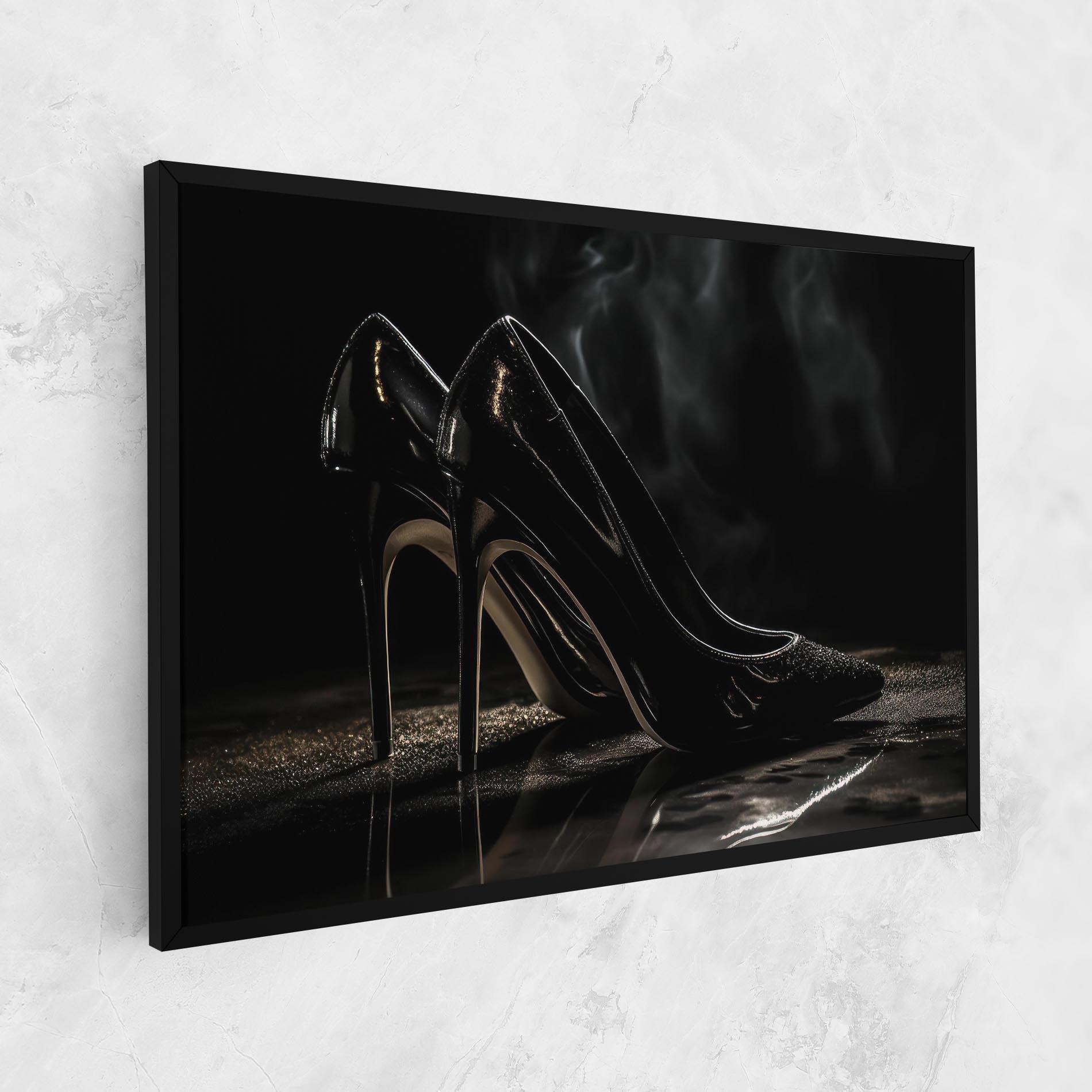 Tablou Canvas Black Leather Shoes mockup 1