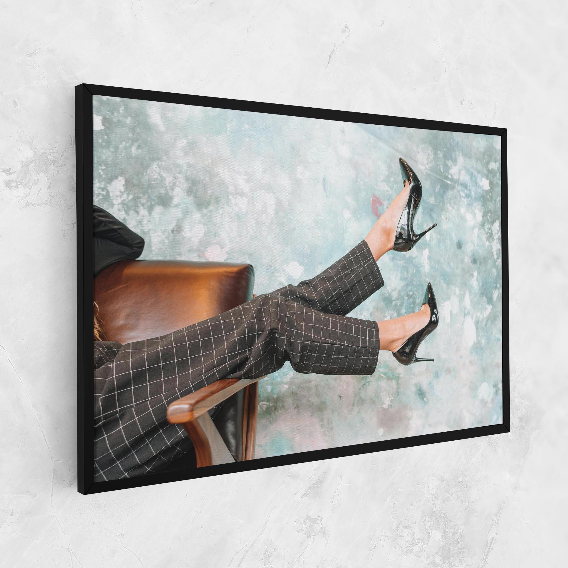 Tablou Canvas Black Shoes On Chair mockup 1