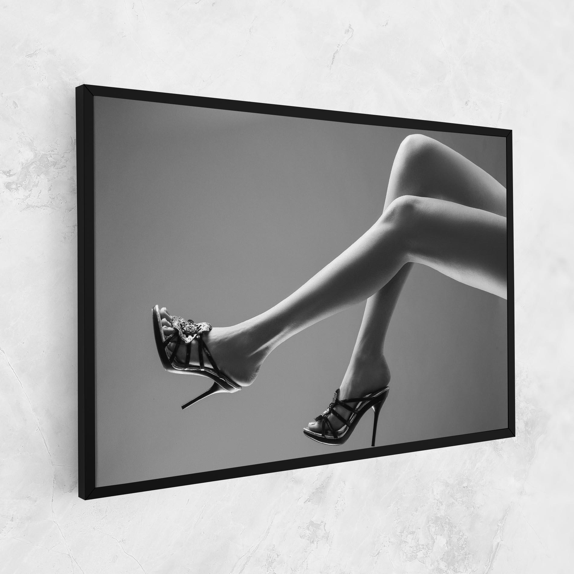 Tablou Canvas Black Shoes On Grey mockup 1