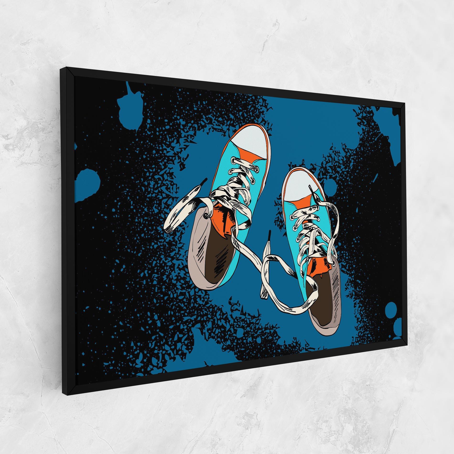 Tablou Canvas Blue Shoes Splash mockup 1