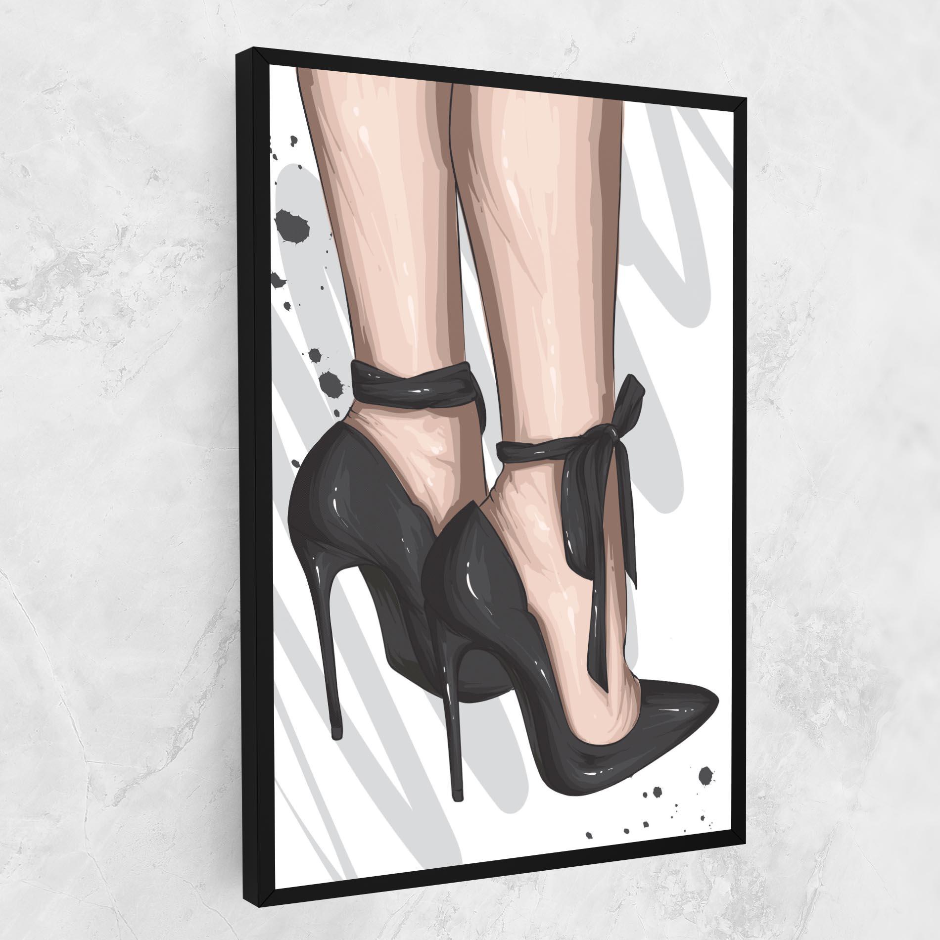 Tablou Canvas Black Woman Shoes mockup 1