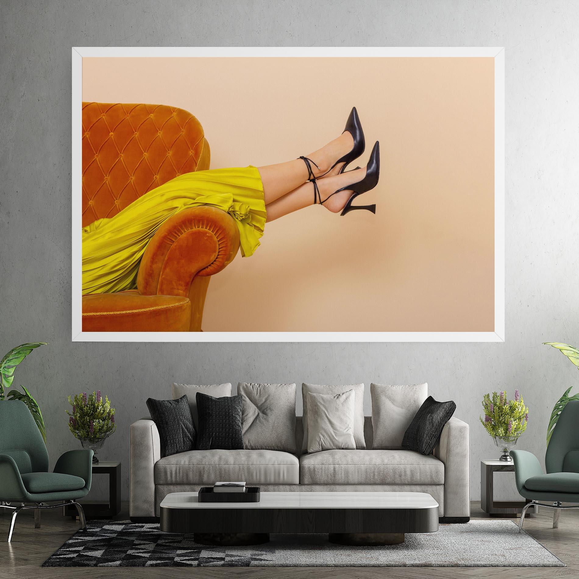 Tablou Canvas Black Heals On Cream mockup 7