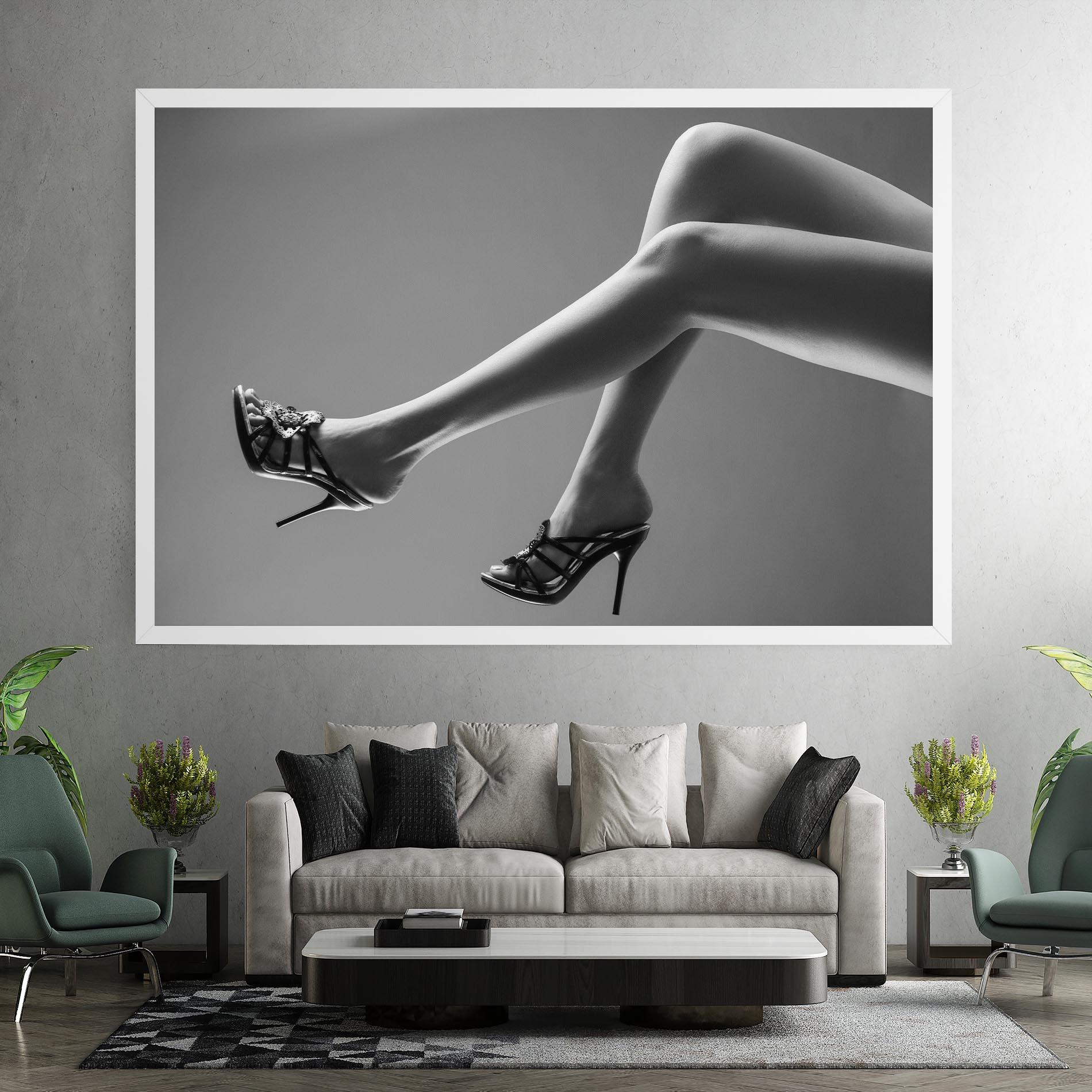 Tablou Canvas Black Shoes On Grey mockup 7