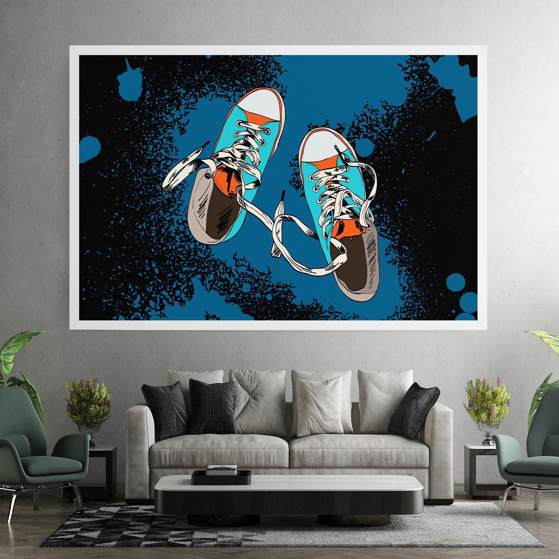 Tablou Canvas Blue Shoes Splash mockup 7