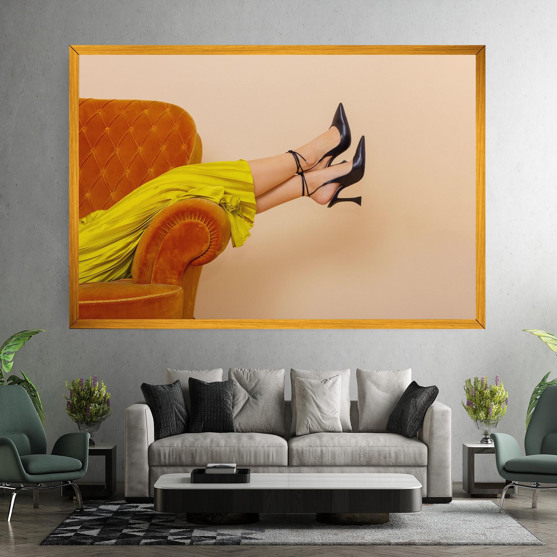 Tablou Canvas Black Heals On Cream mockup 7