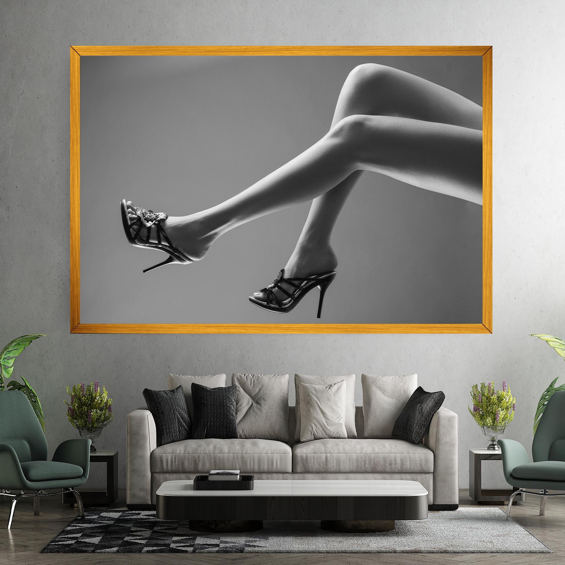 Tablou Canvas Black Shoes On Grey mockup 7