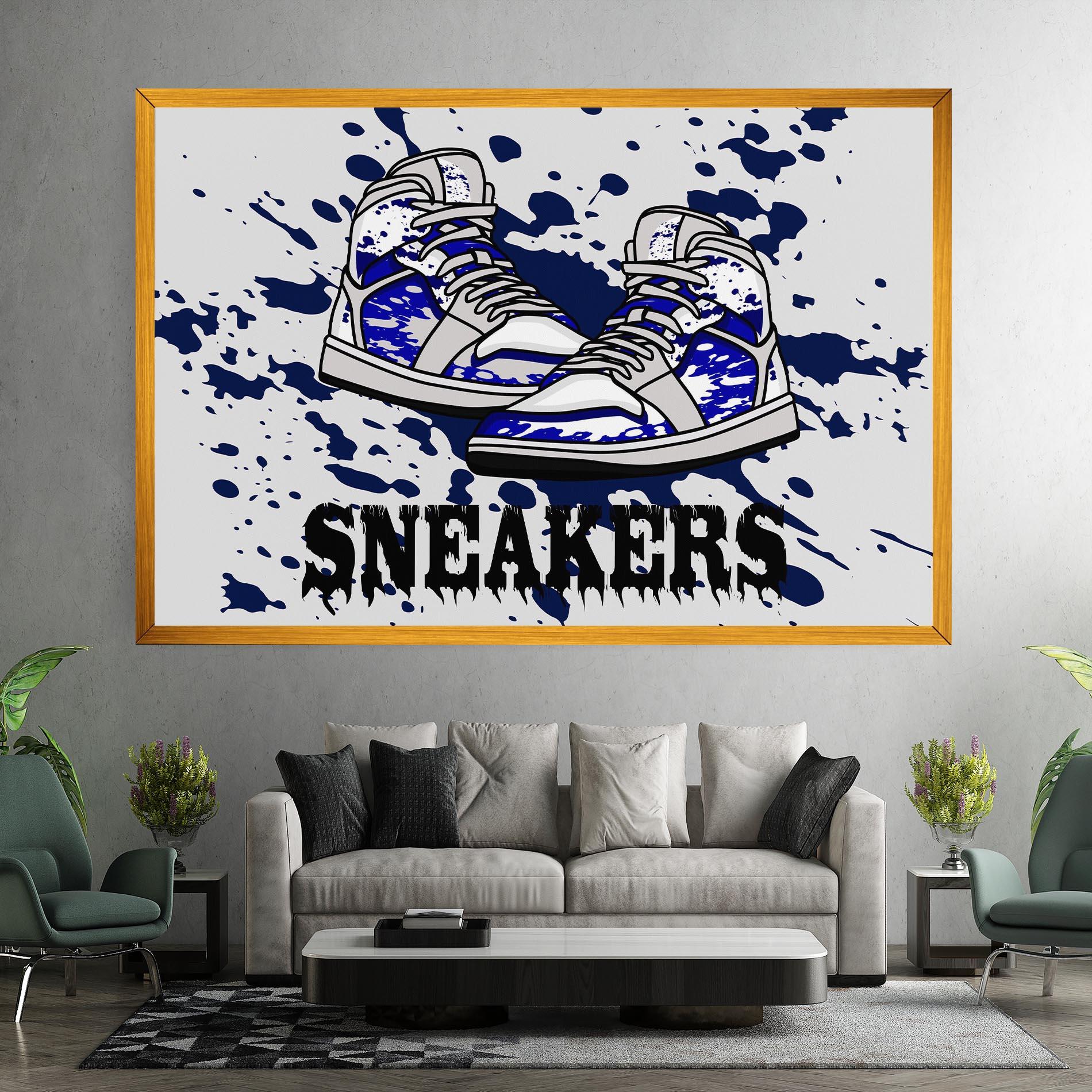 Tablou Canvas Dark Blue Sneakers mockup 7