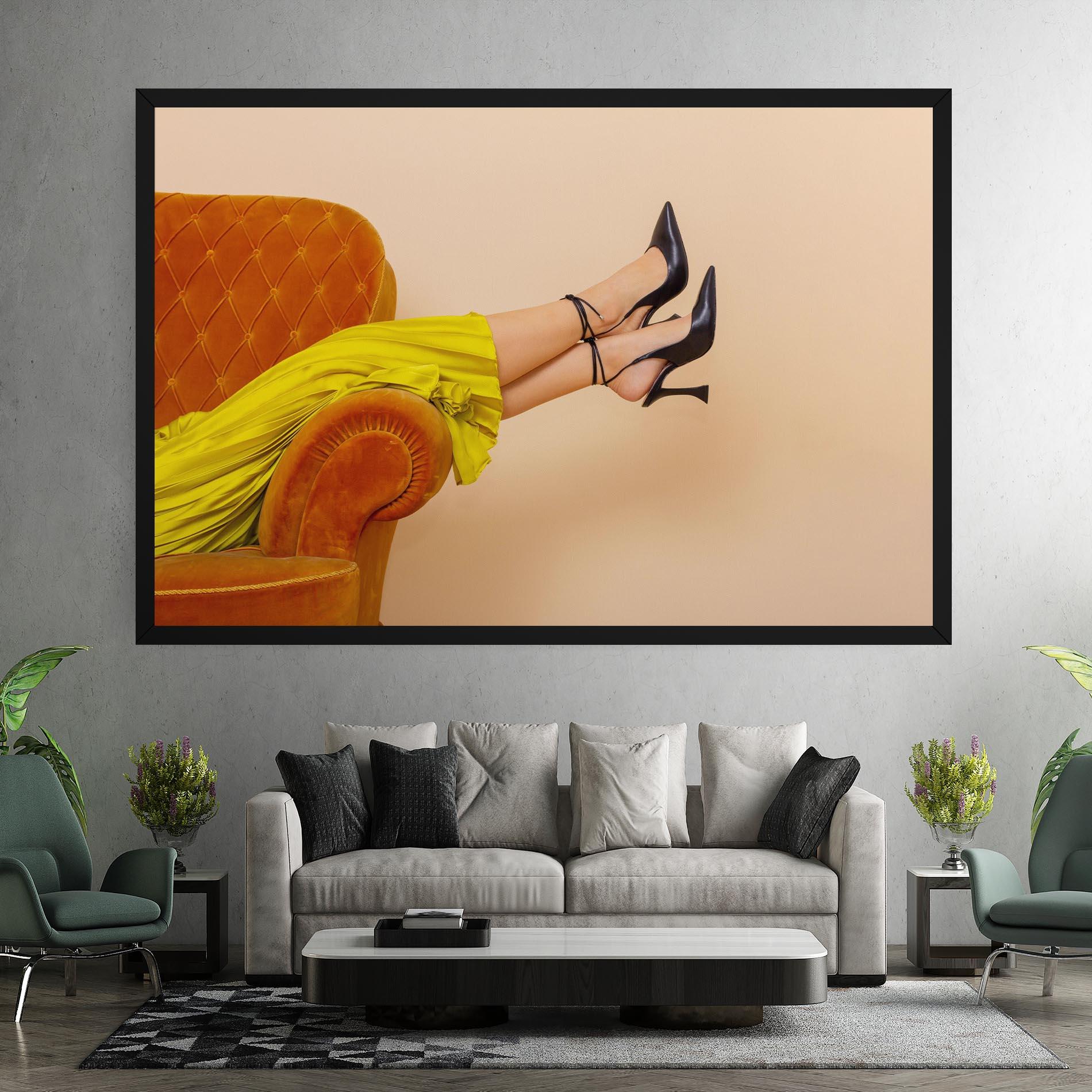 Tablou Canvas Black Heals On Cream mockup 7