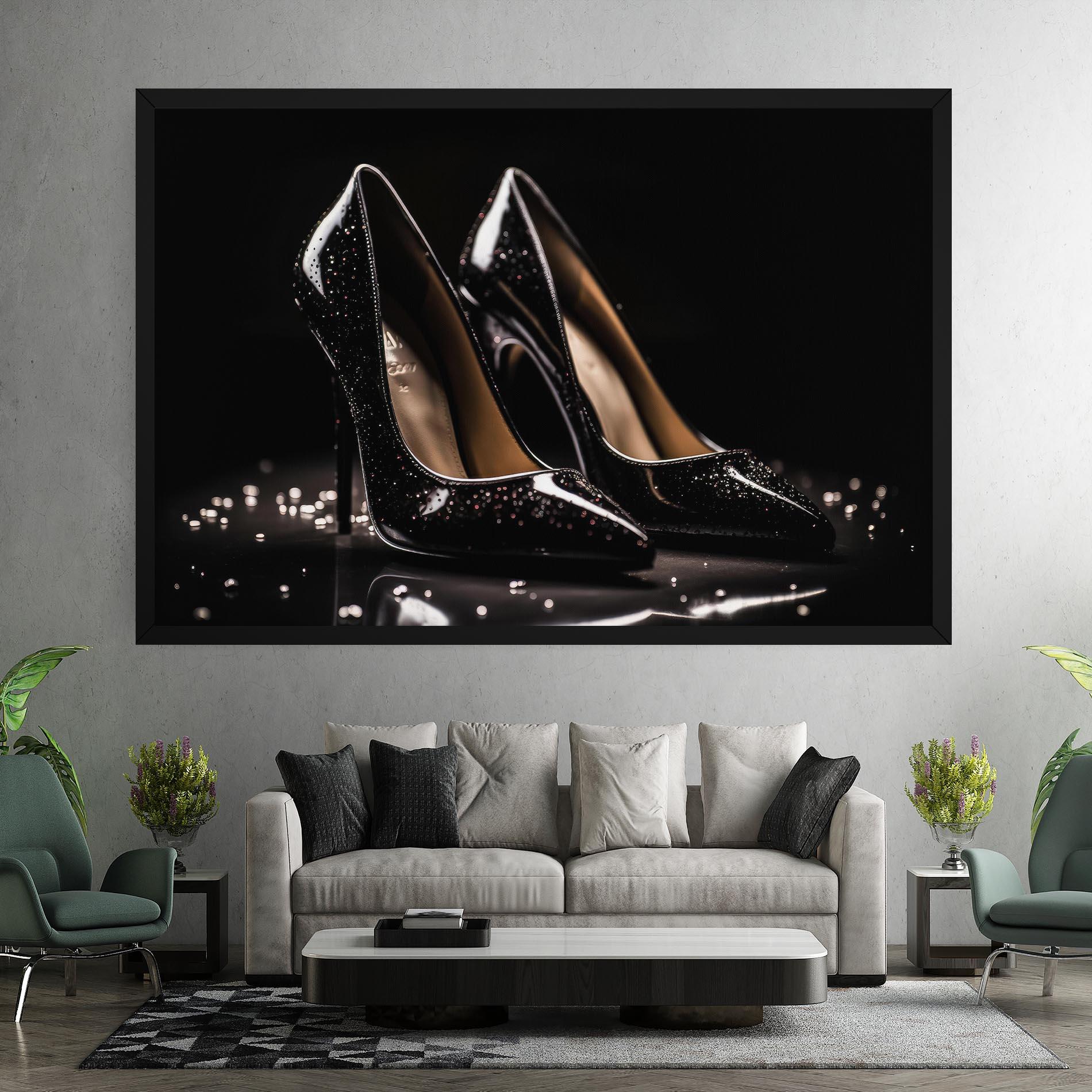 Tablou Canvas Black Leather Shoe mockup 7