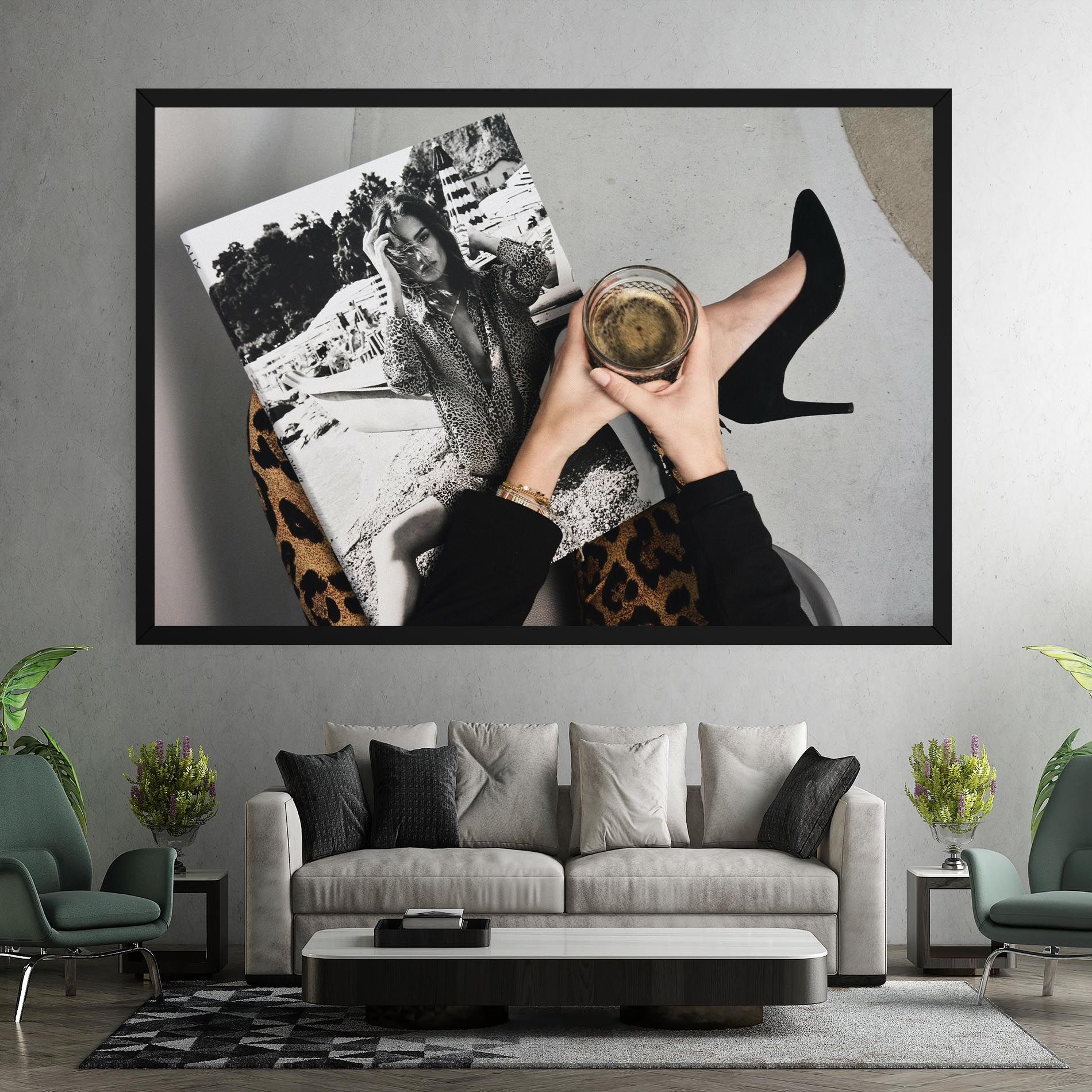 Black Shoes Holding Coffee mockup 7