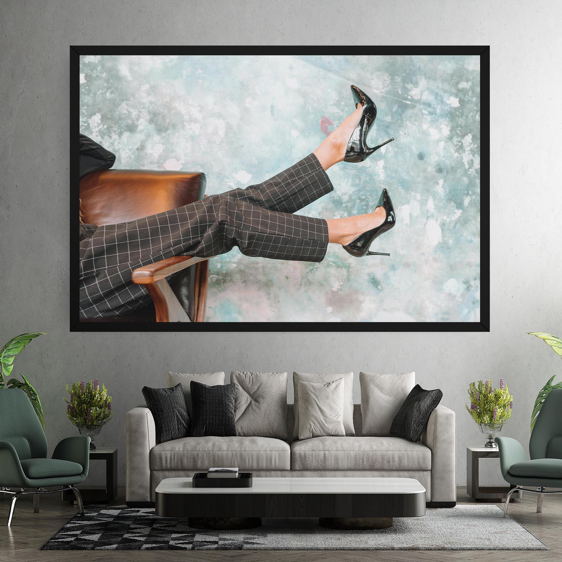 Tablou Canvas Black Shoes On Chair mockup 7